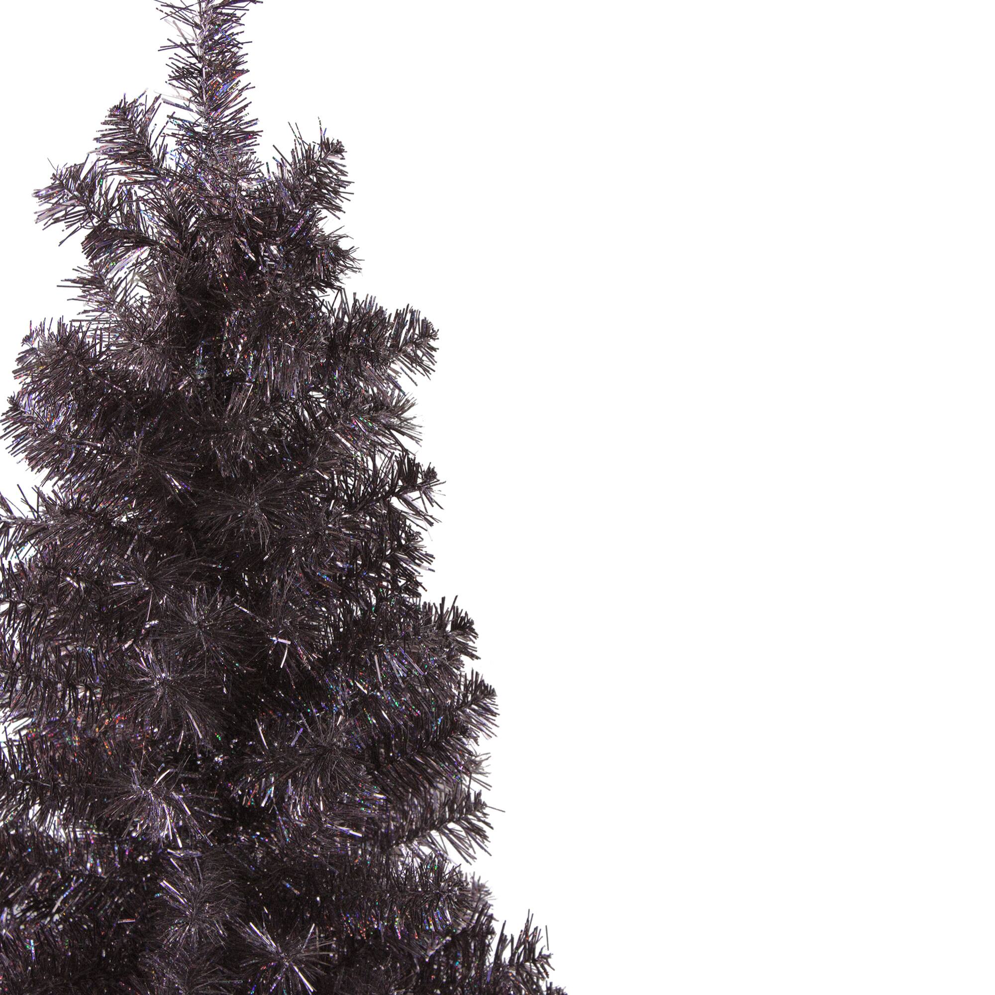 4ft. Unlit Holographic Brown Slim Artificial Tinsel Christmas Tree