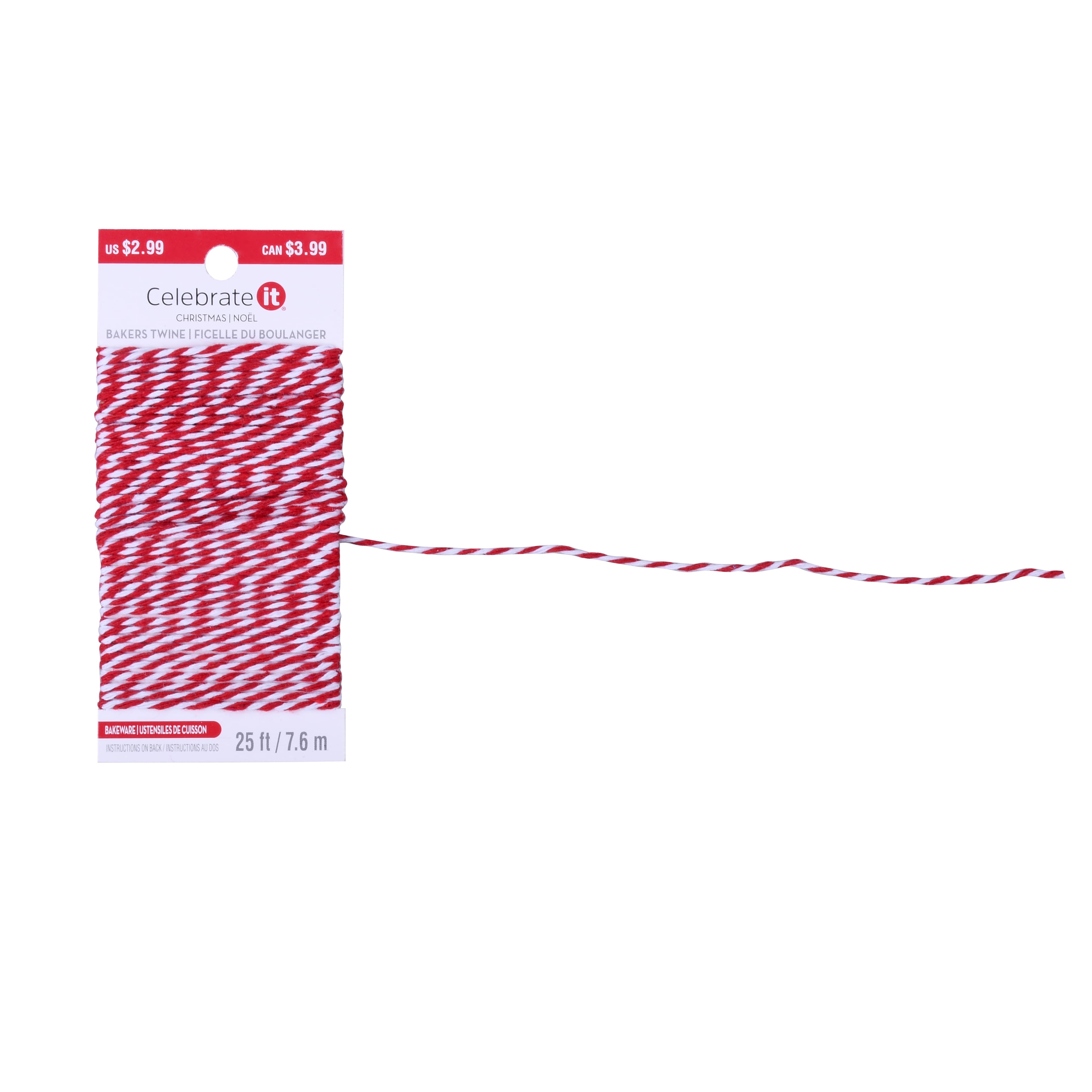 25ft. Red &#x26; White Baker&#x27;s Twine by Celebrate It&#xAE;