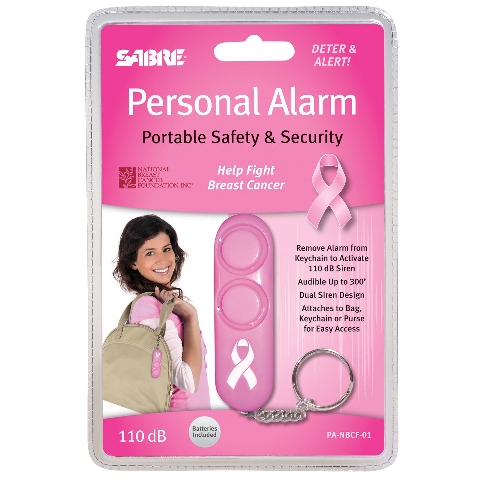 SABRE&#xAE; Pink NBCF Personal Alarm, 2ct.