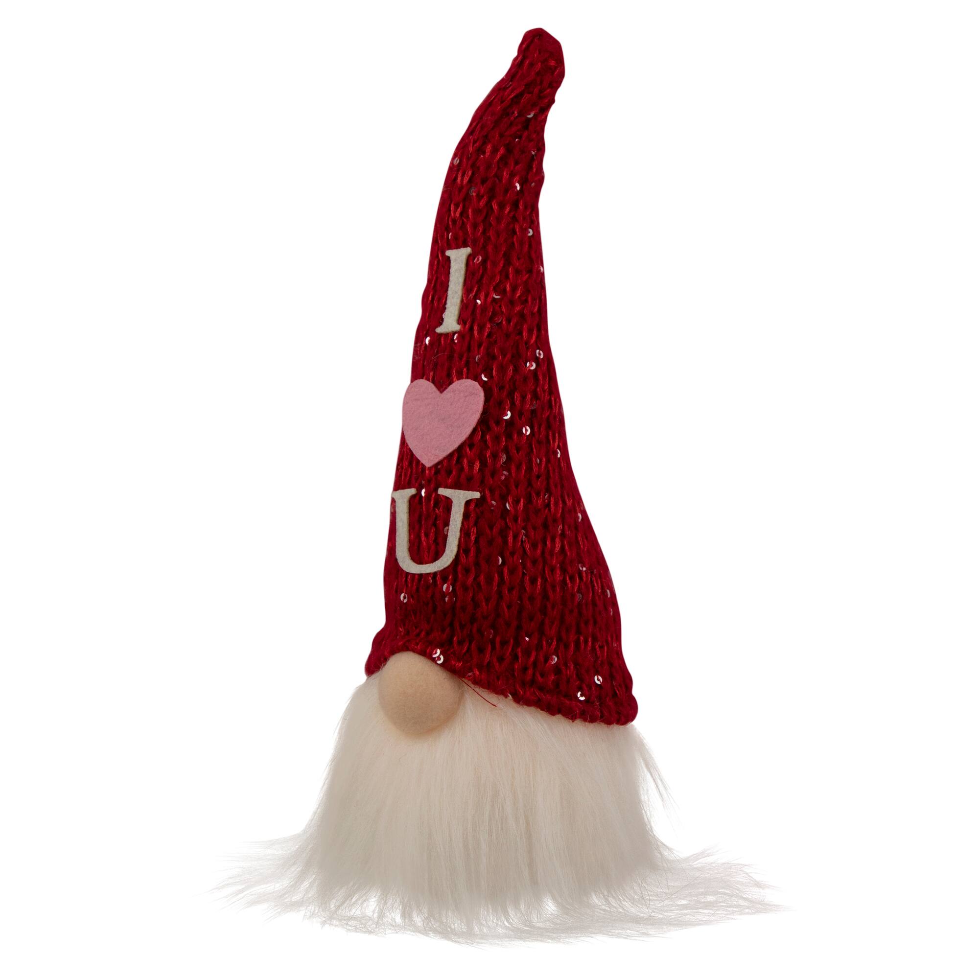 11.5" Red Knit 'I Love You' Hat Valentine's Day Gnome