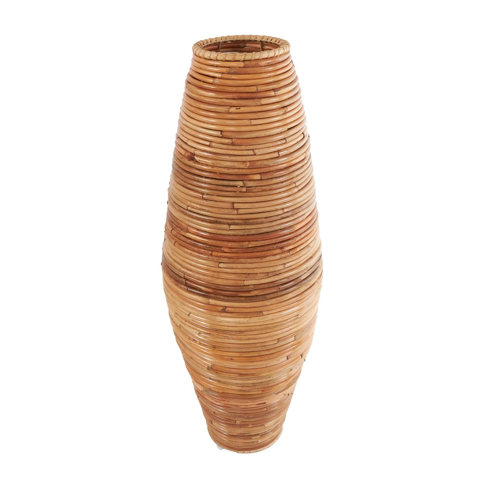 37" Brown Rattan Handmade Tall Wrapped Vase