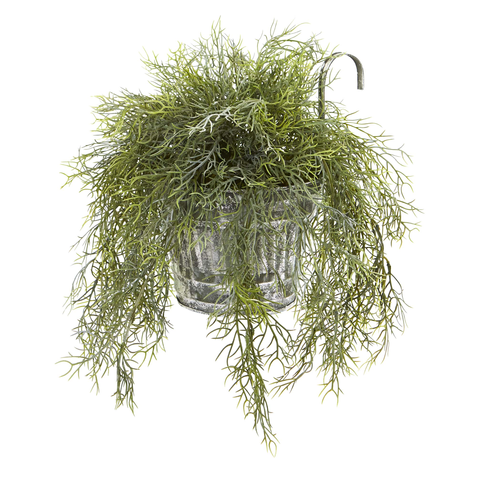 10" Spanish Moss in Vintage Hanging Metal Pail Michaels