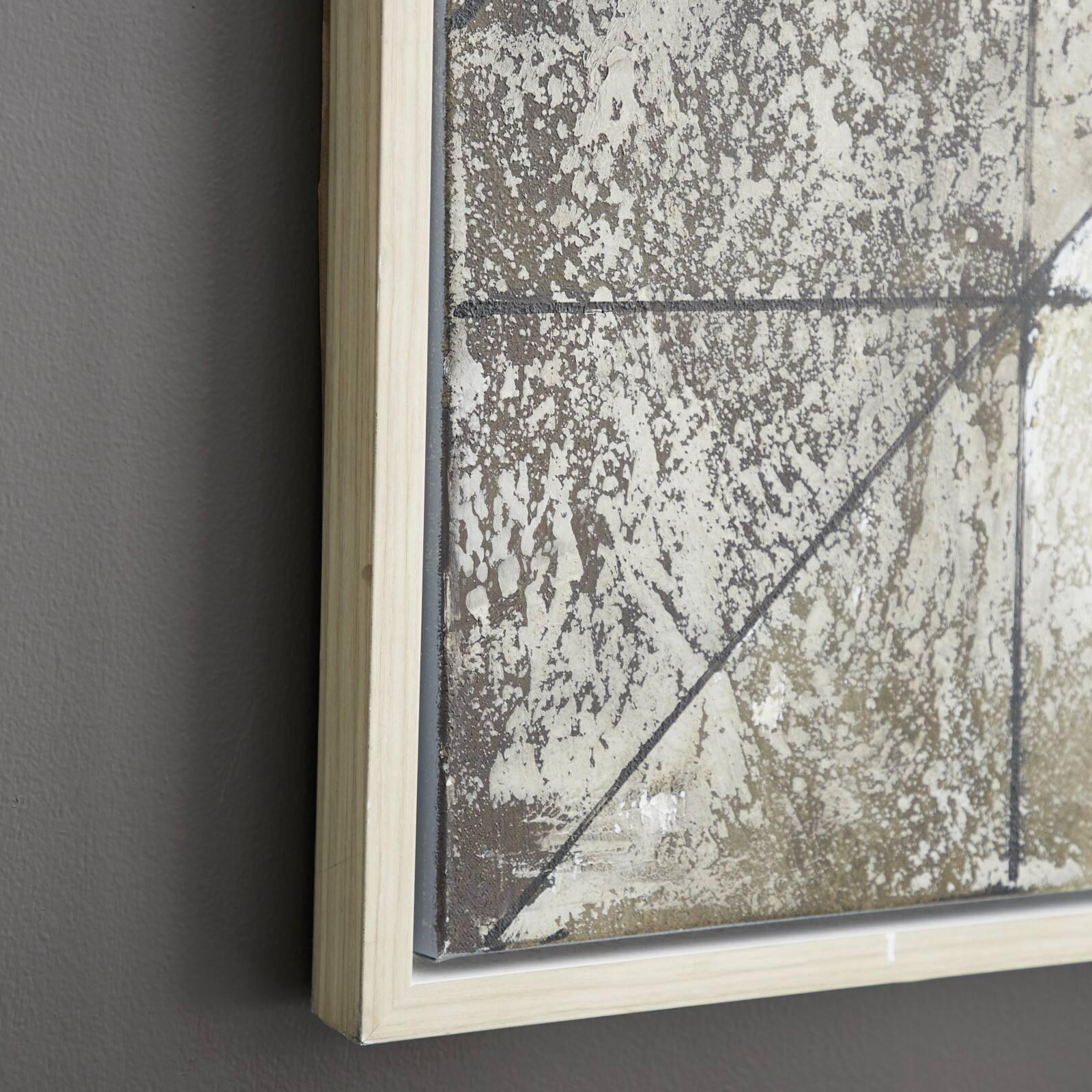 White Contemporary Canvas Wall Art, 39&#x22; x 39&#x22;
