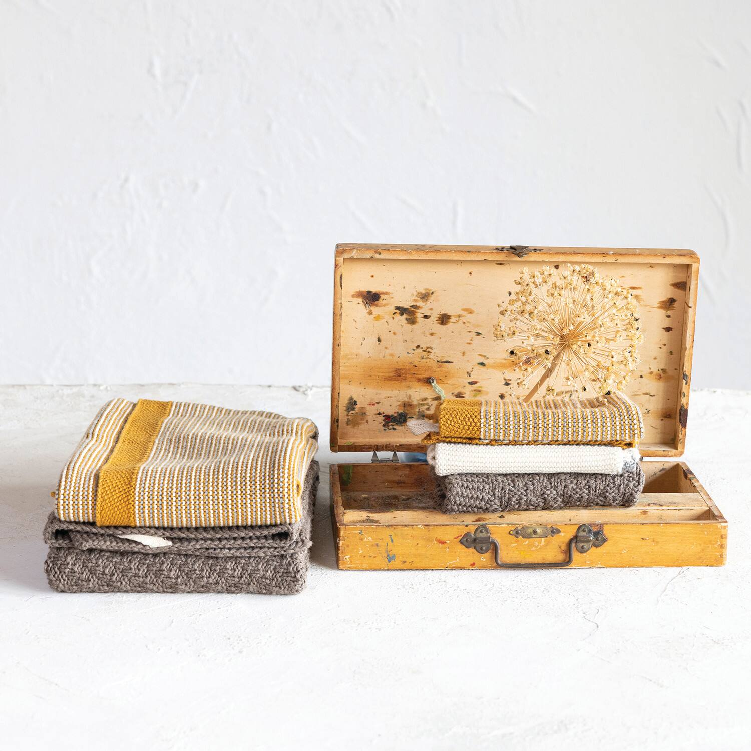 Hello Honey® Multicolor Cotton Knit Dish Towel Set