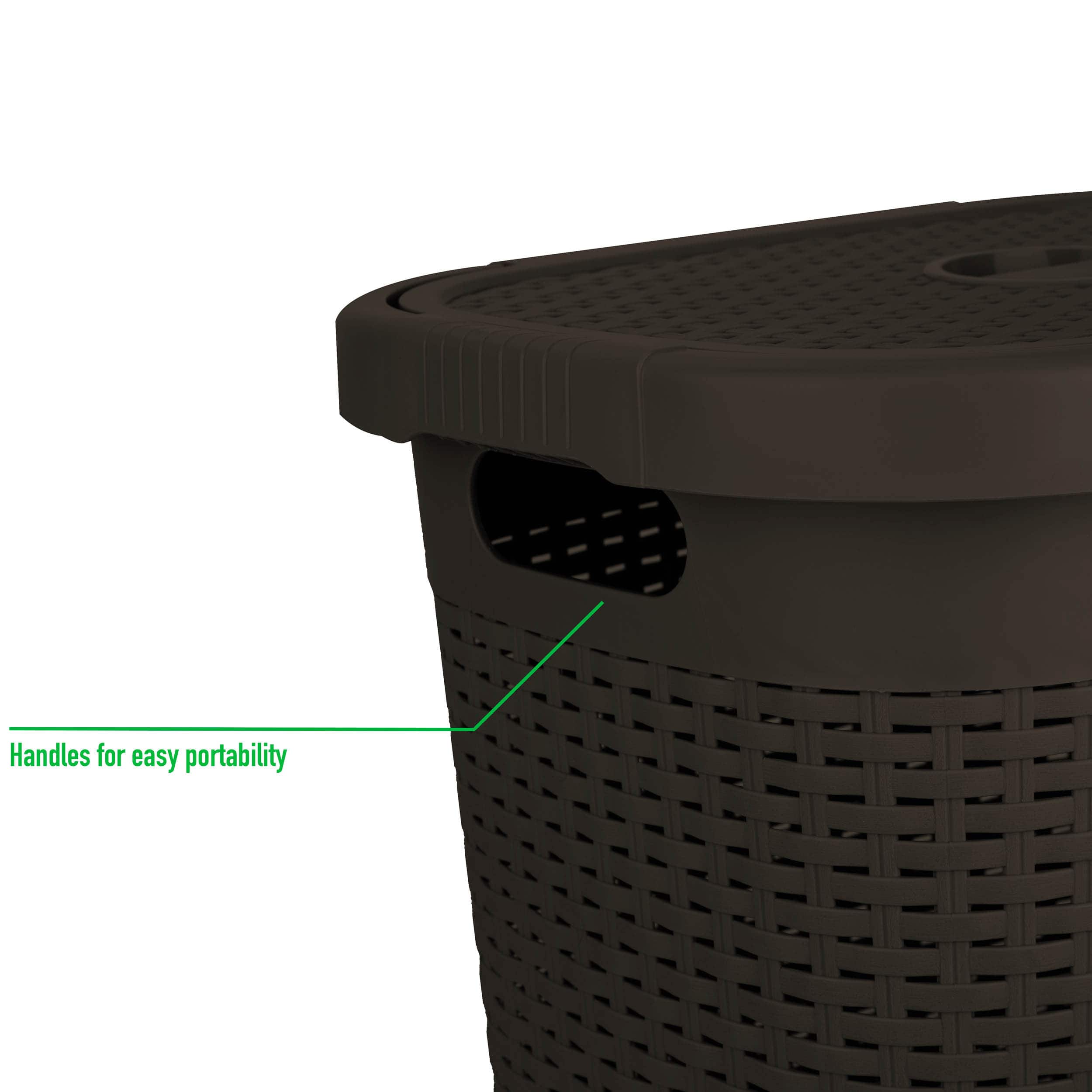 Mind Reader 21'' Hamper Laundry Basket with Cutout Handles