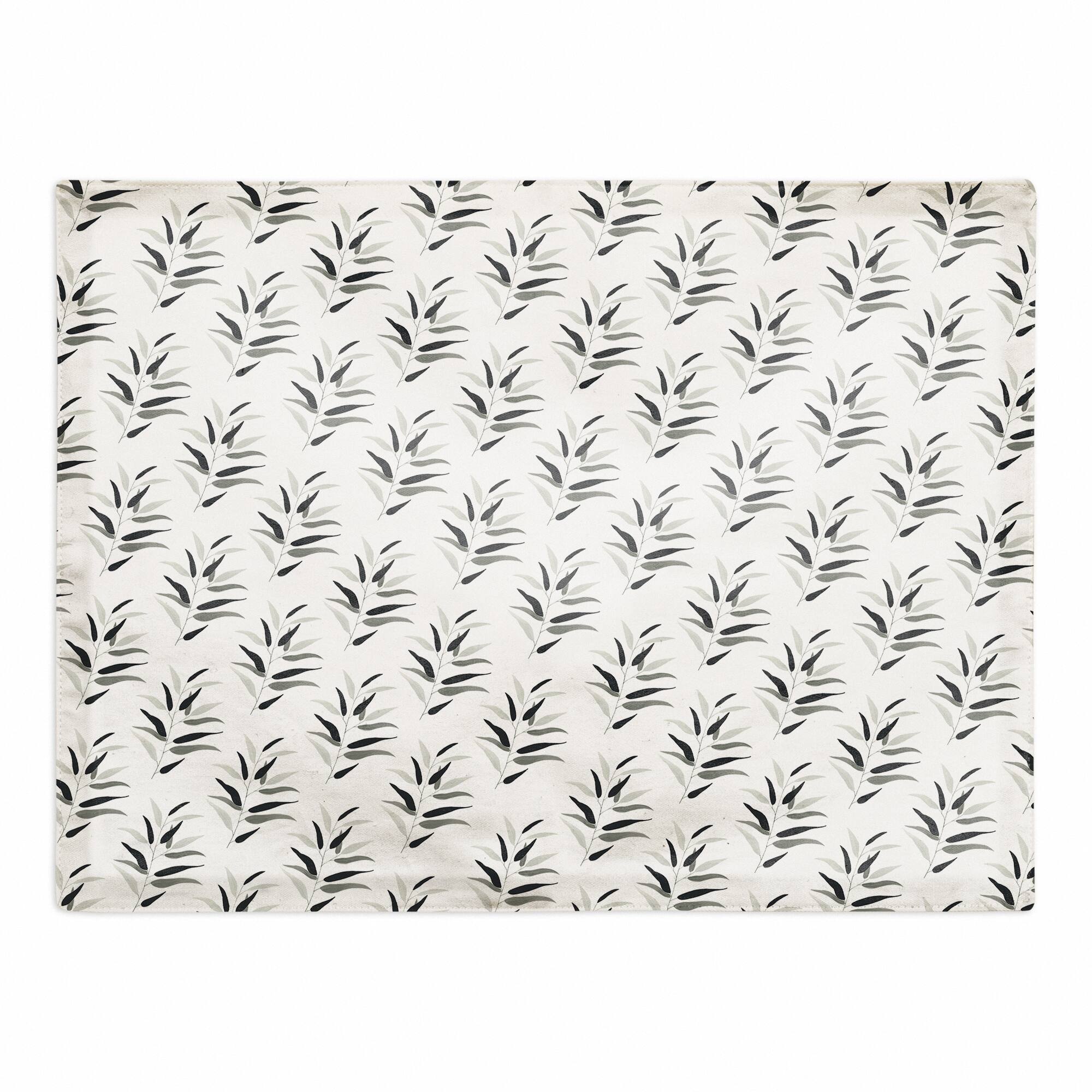 Dark Leaf Pattern 18" x 14" Cotton Twill Placemat