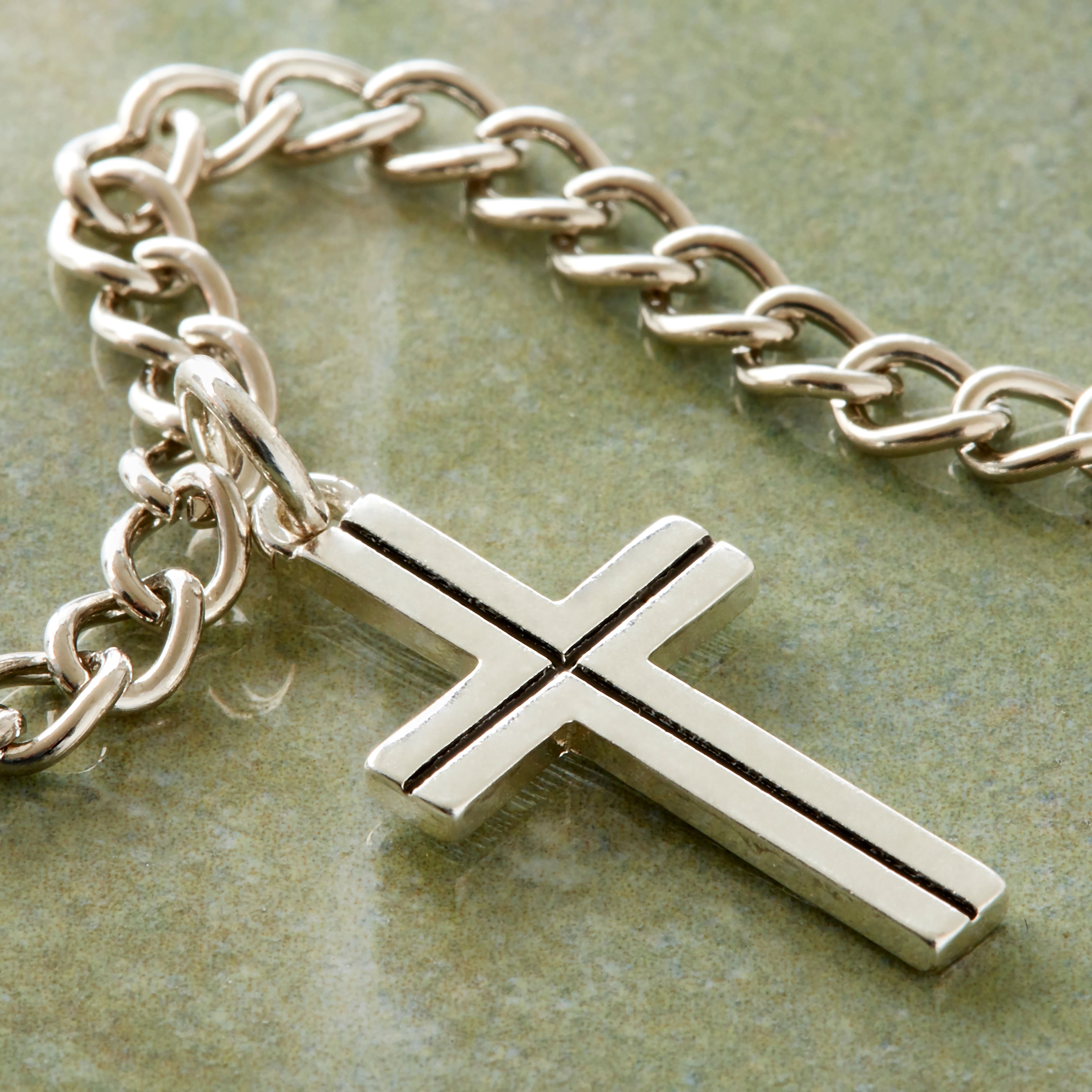 Charmalong&#x2122; Antique Silver Plated Cross Charm by Bead Landing&#x2122;