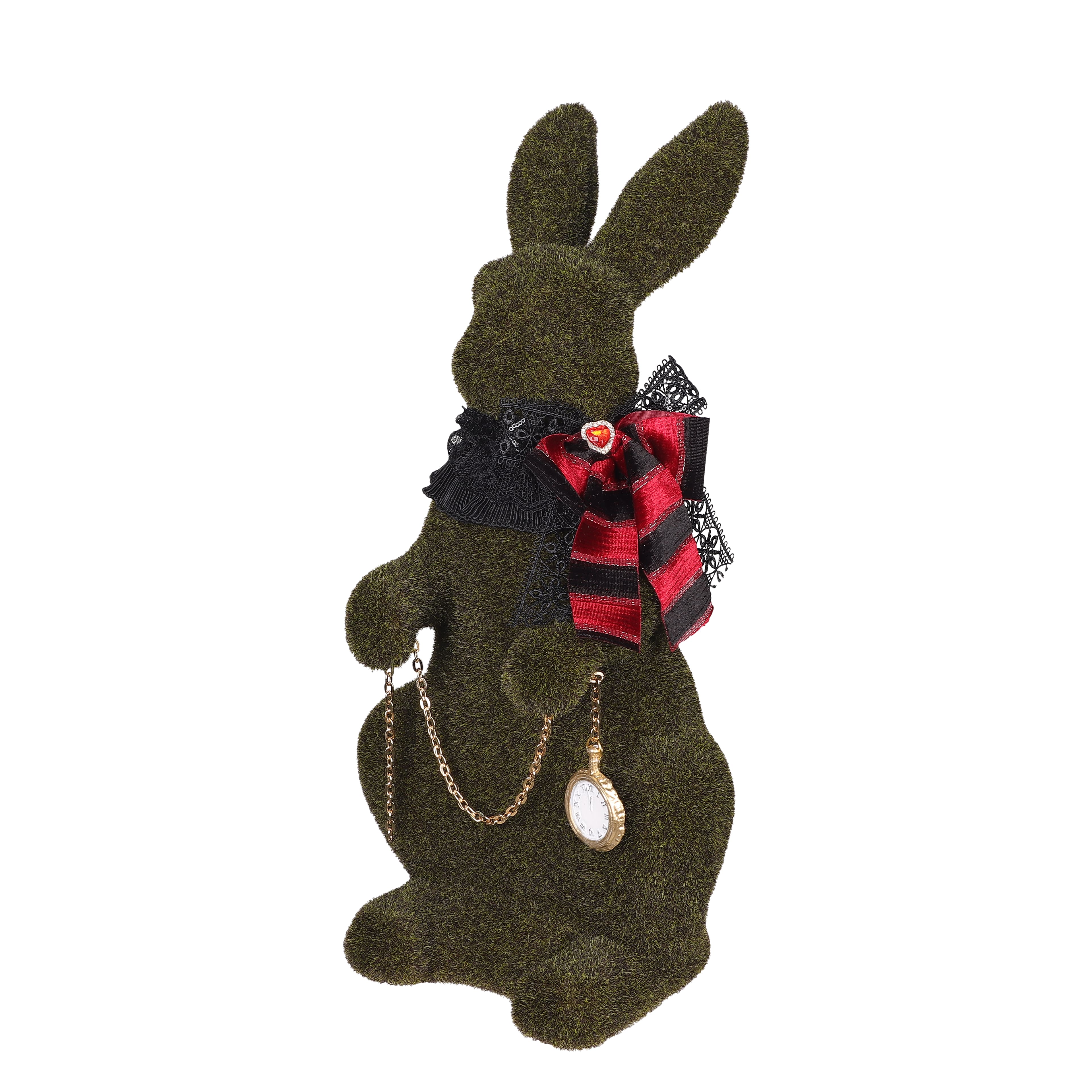 18&#x22; Faux Grass Tabletop Bunny with Scarf &#x26; Pocket Watch by Ashland&#xAE;