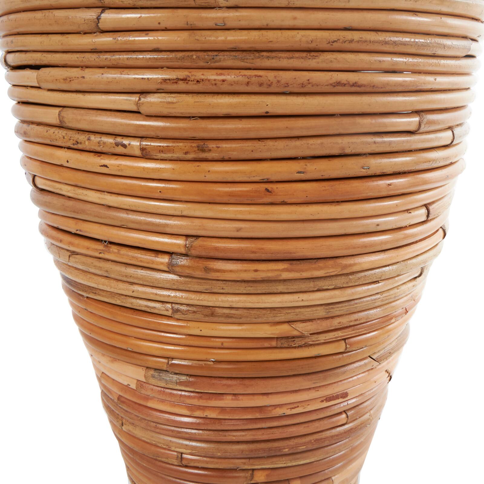 37&#x22; Brown Rattan Handmade Tall Wrapped Vase