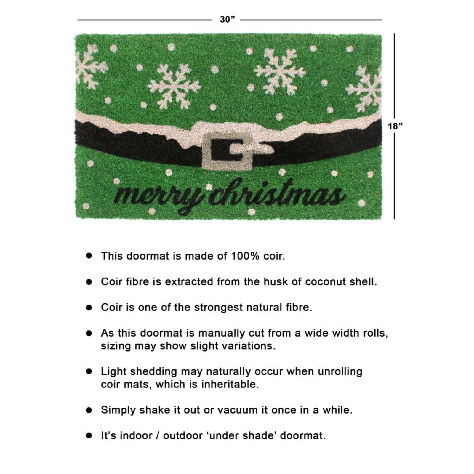 RugSmith Green Machine Tufted Holiday Merry Christmas Snow flakes Area Rug, 18&#x27;&#x27; x 30&#x27;&#x27;