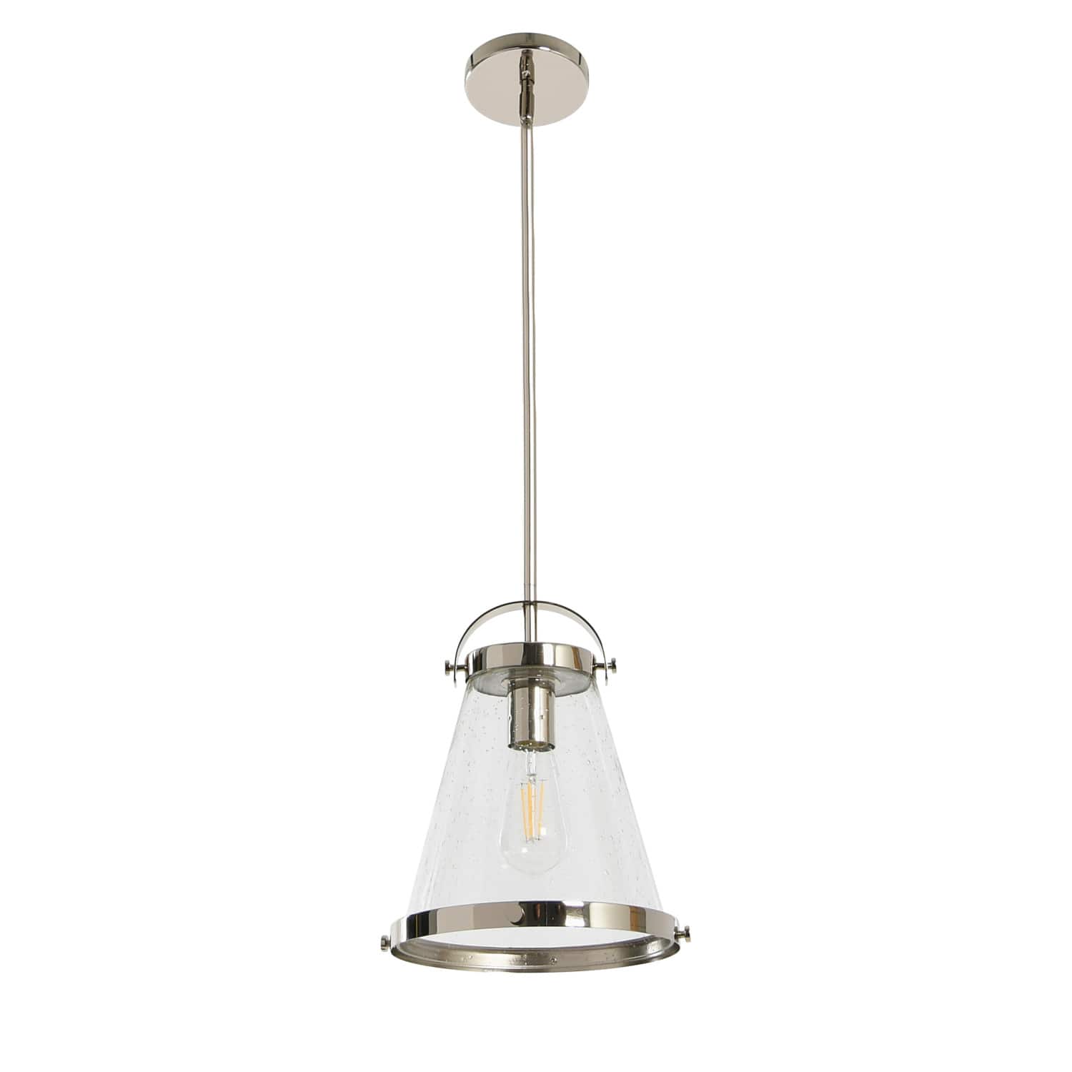 Hello Honey® Robert Stevenson Lighting Wesley Metal & Seedy Glass Ceiling Light