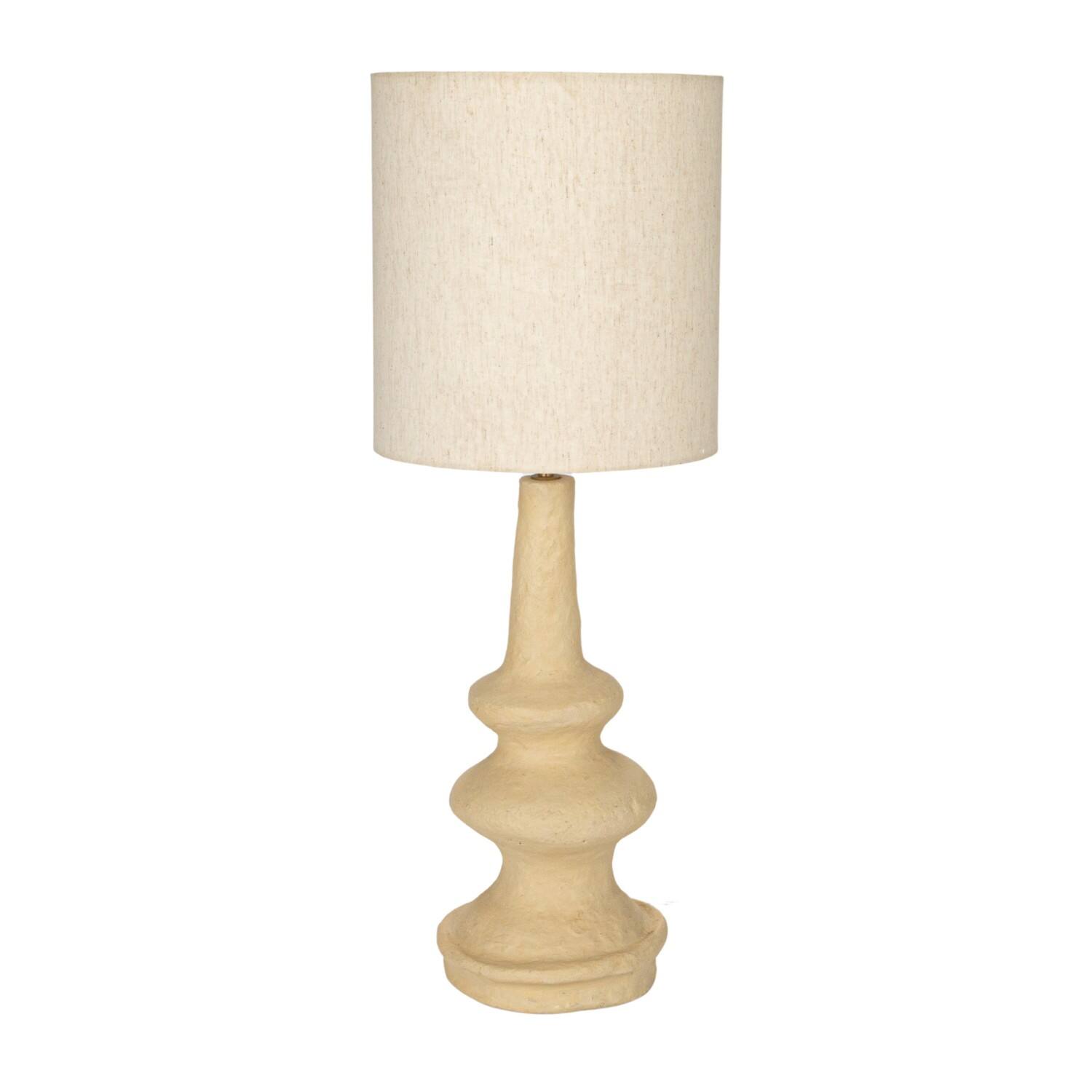 Hello Honey® 28" Natural Handmade Paper Mache Table Lamp with Cotton Shade