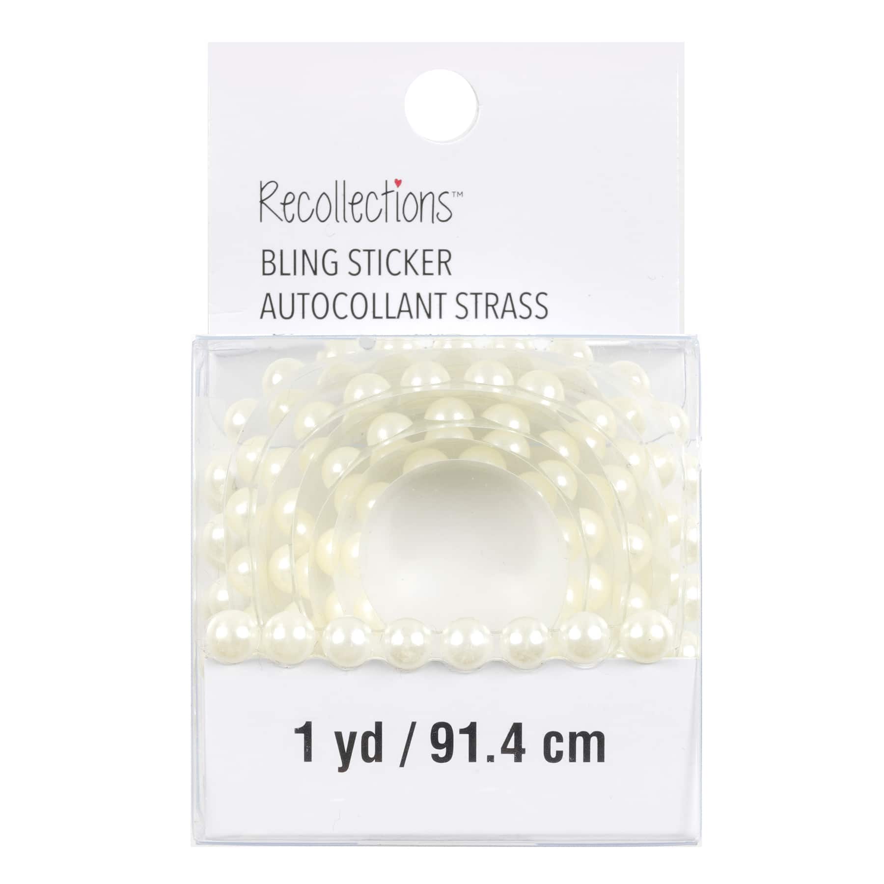 12 Pack: White Pearl Stickers by Recollections&#x2122; Bling on a Roll&#x2122;