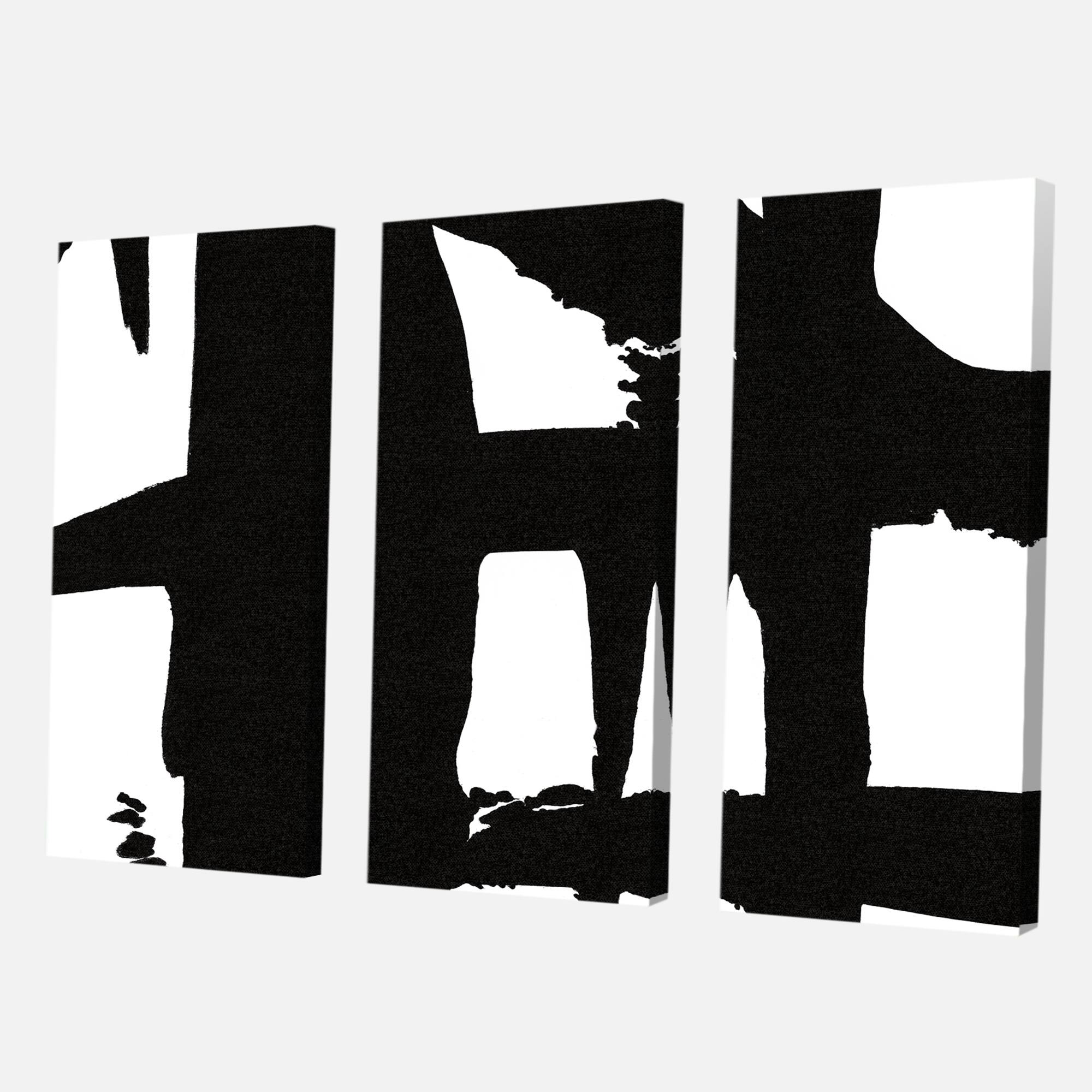 Designart - Black & White Crossing Paths II - Modern Canvas Artwork