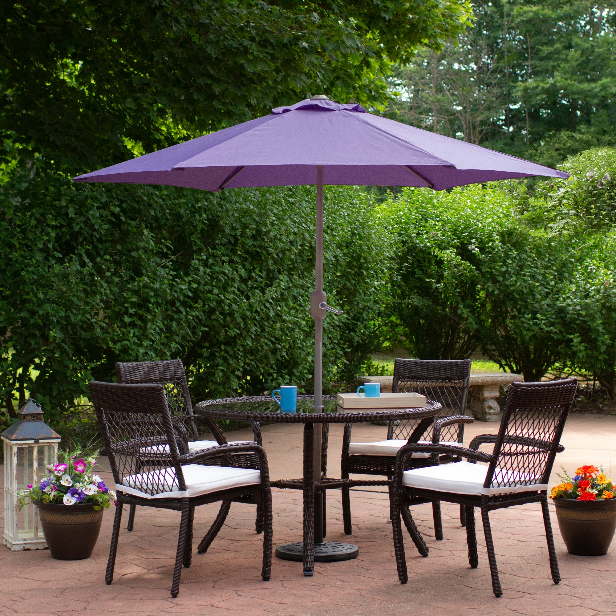 7.5ft. Outdoor Patio Market Umbrella with Hand Crank