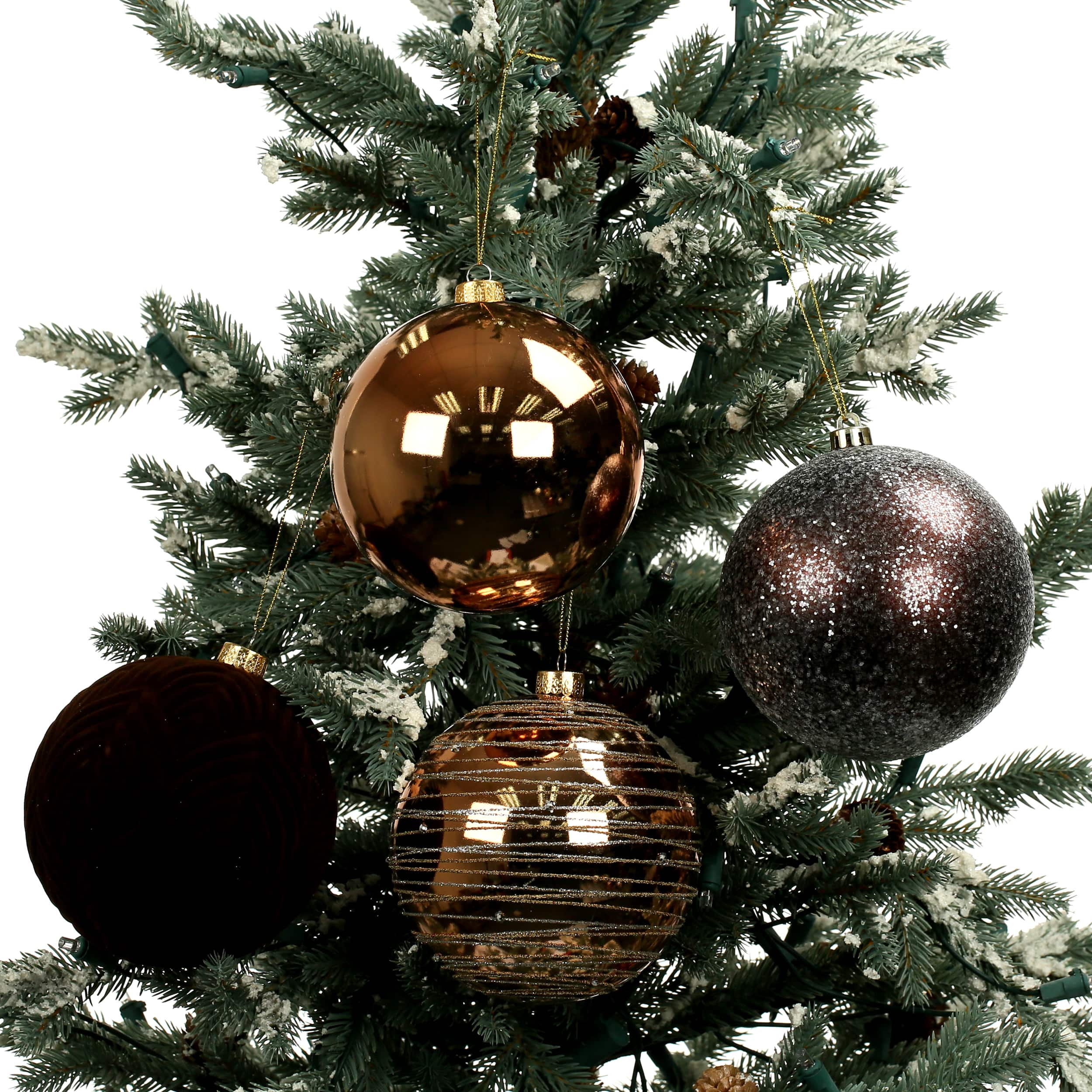 Assorted 4.7&#x22; Gold &#x26; Black Textured Shatterproof Ball Ornaments, 4pc. by Ashland&#xAE;