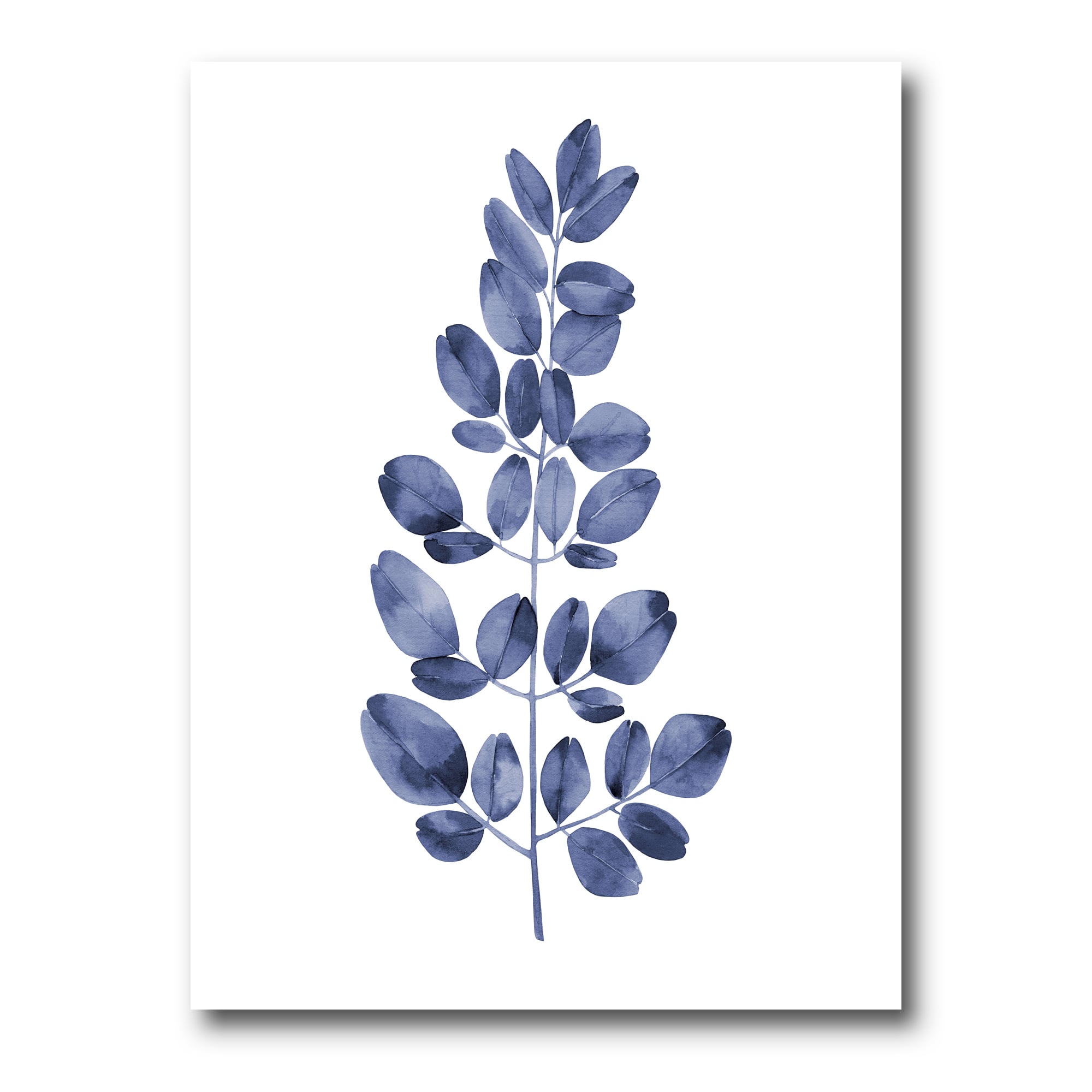 Designart - Navy Blue Eucalyptus II - Traditional Canvas Wall Art Print