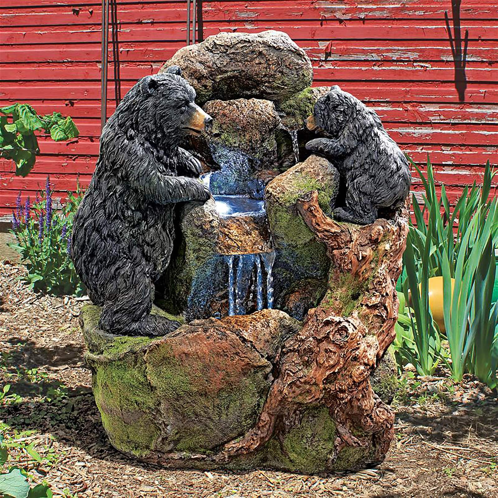 Design Toscano Grizzly Gulch Black Bears Sculptural Fountain