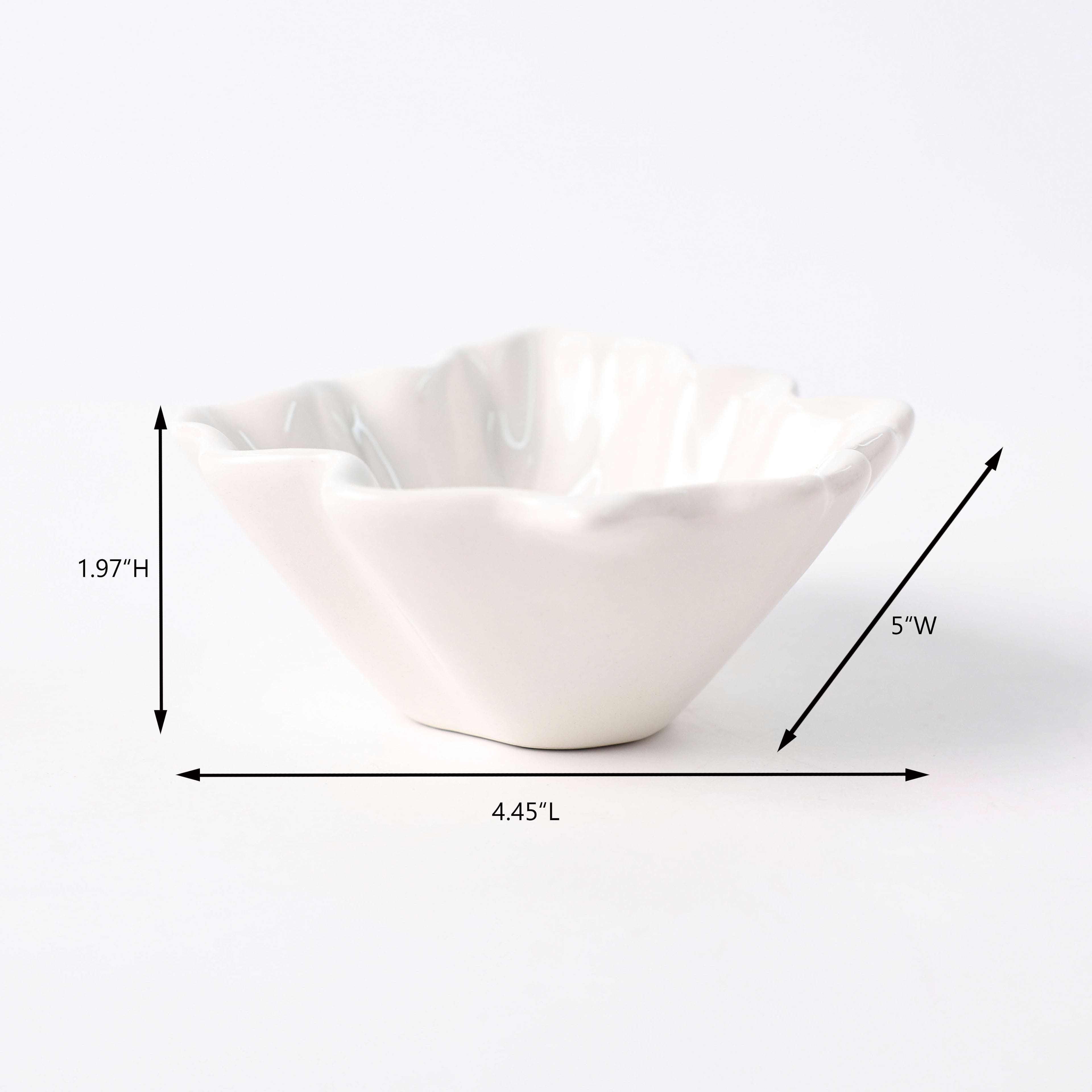 5&#x22; White Leaf Ceramic Bowl by Ashland&#xAE;