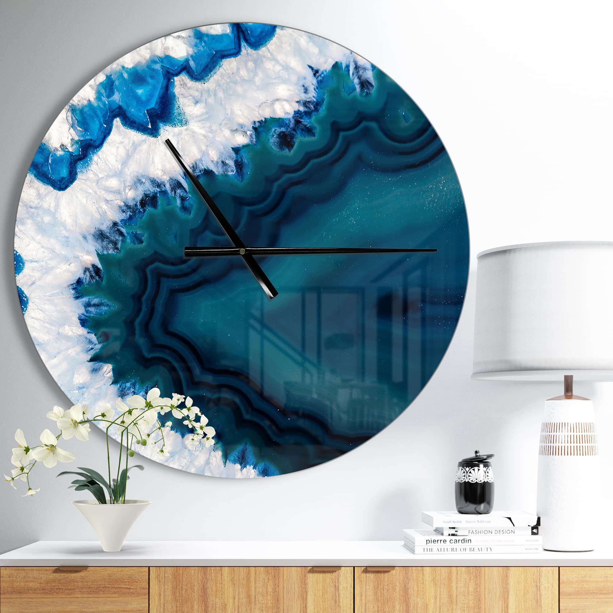 Designart Blue Brazilian Geode Wall Clock