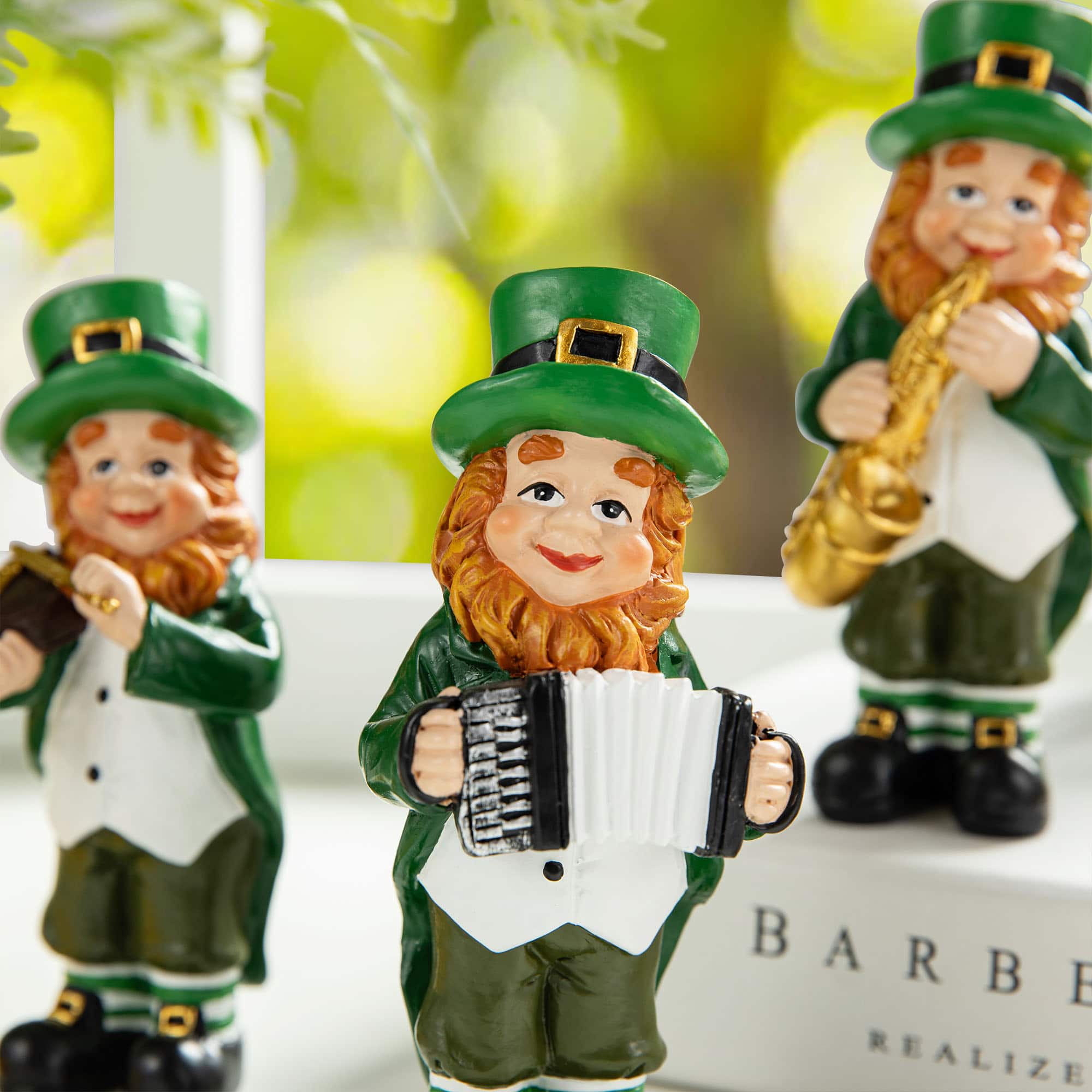 Glitzhome® 5" St. Patrick's Leprechaun Musicians Table Décor Set