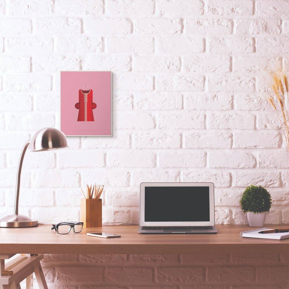 Stupell Industries Aretha Franklin Famous Fashion Design with Gray Frame Wall Accent