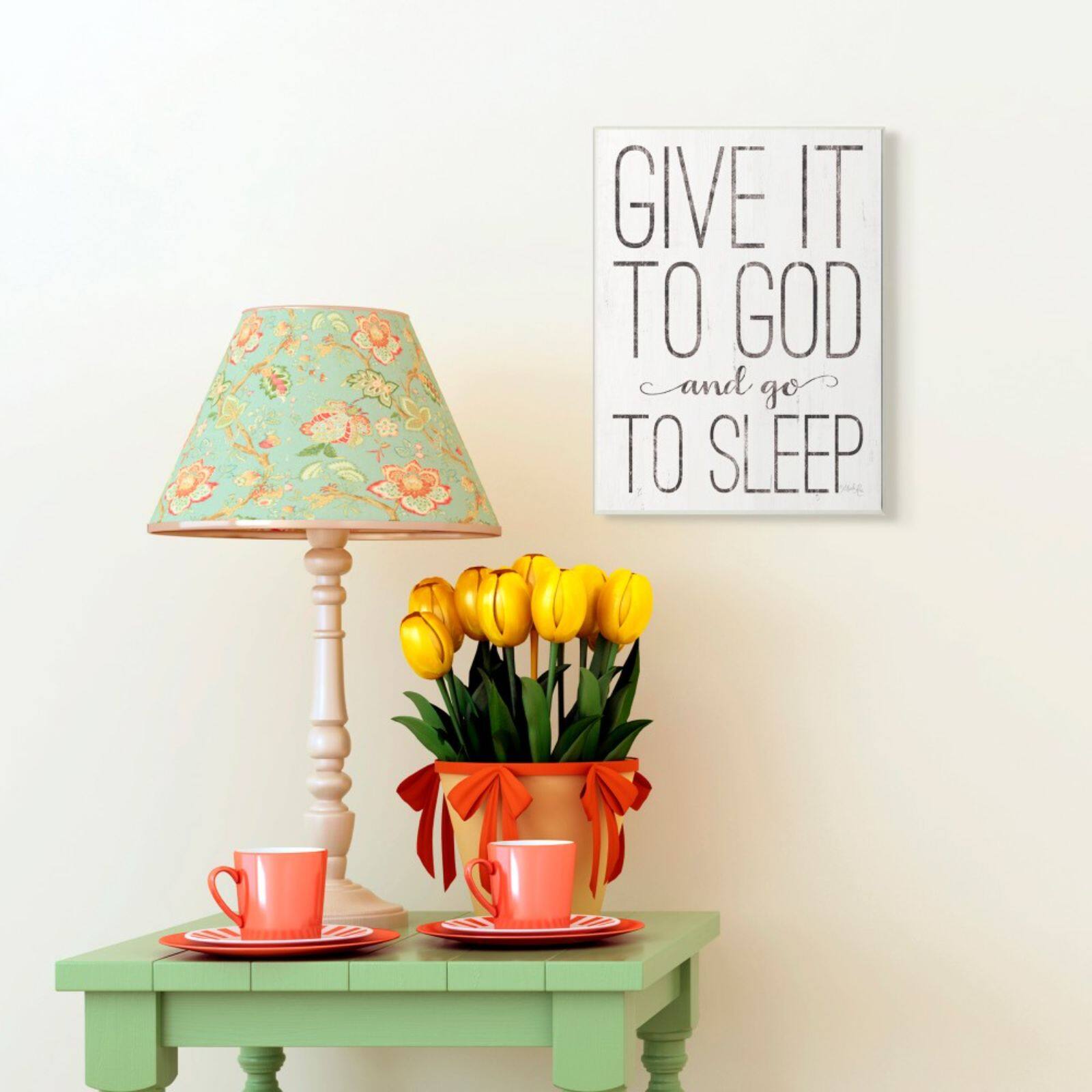 Stupell Industries Give It To God &#x26; Go To Sleep Wall Plaque