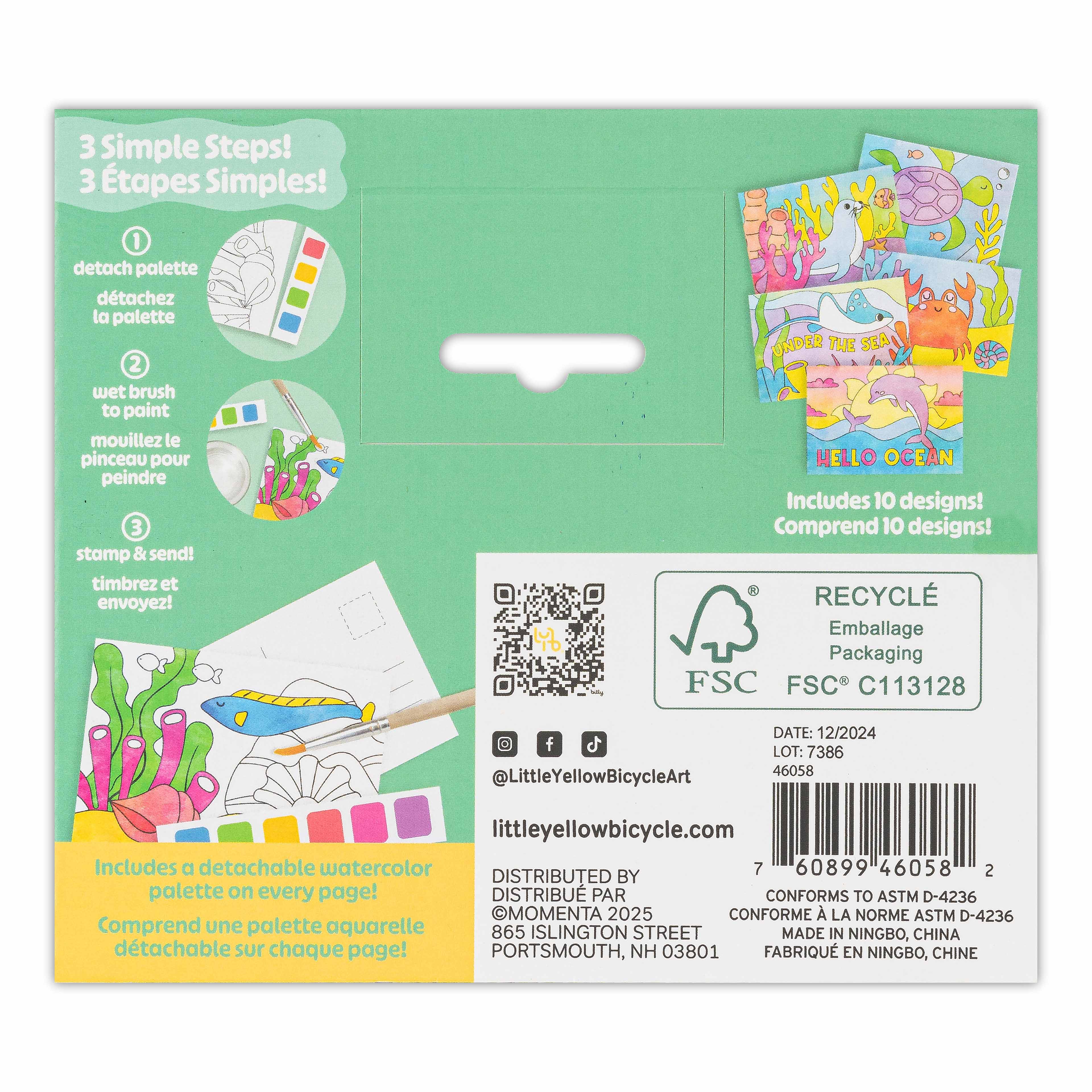 Little Yellow Bicycle&#xAE; Sea Life Watercolor Postcard Kit