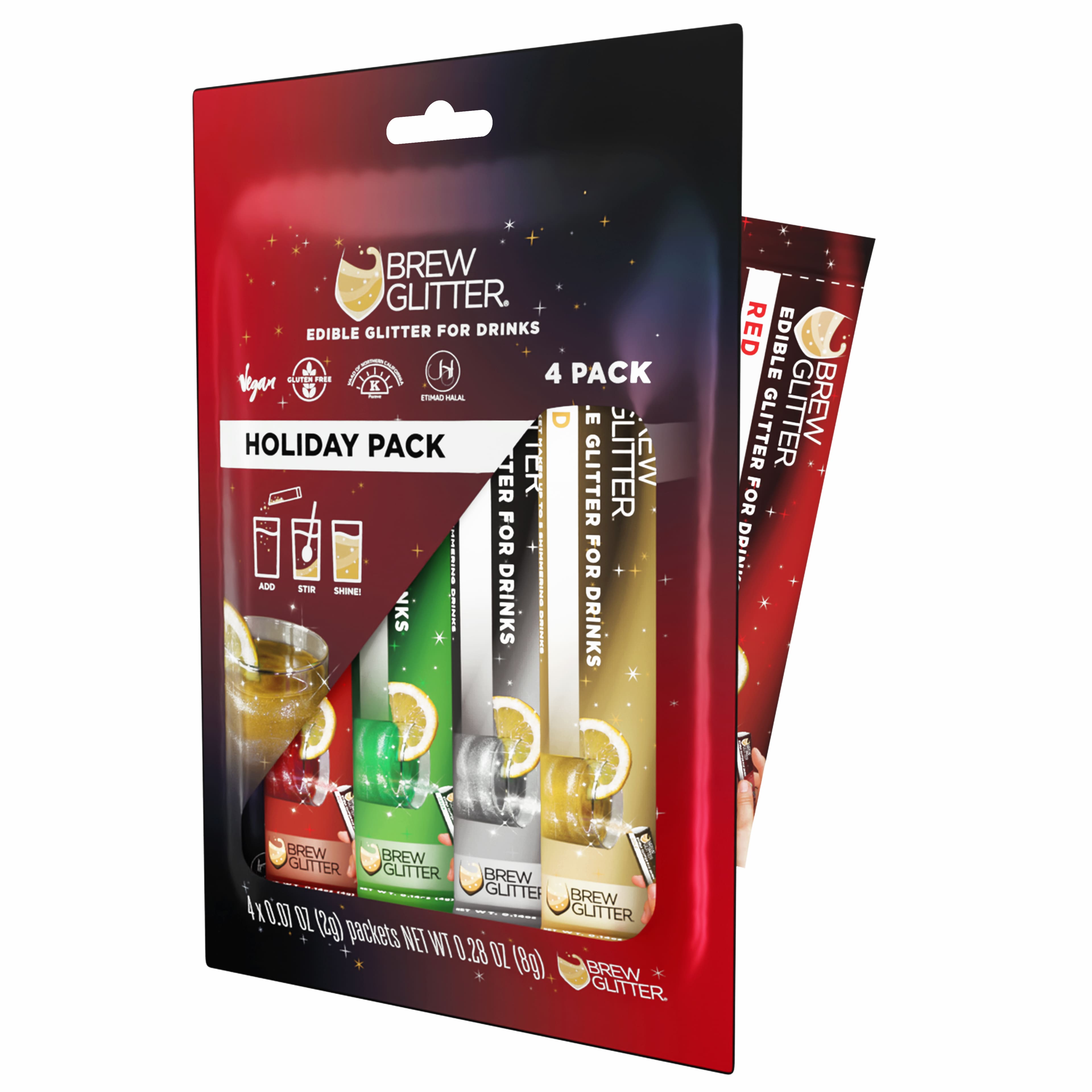 Brew Glitter&#xAE; Edible Glitter for Drinks Holiday Stick Pack