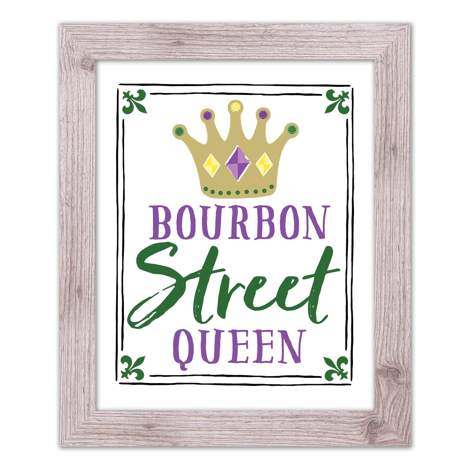 Bourbon Street Queen Western White Framed Print