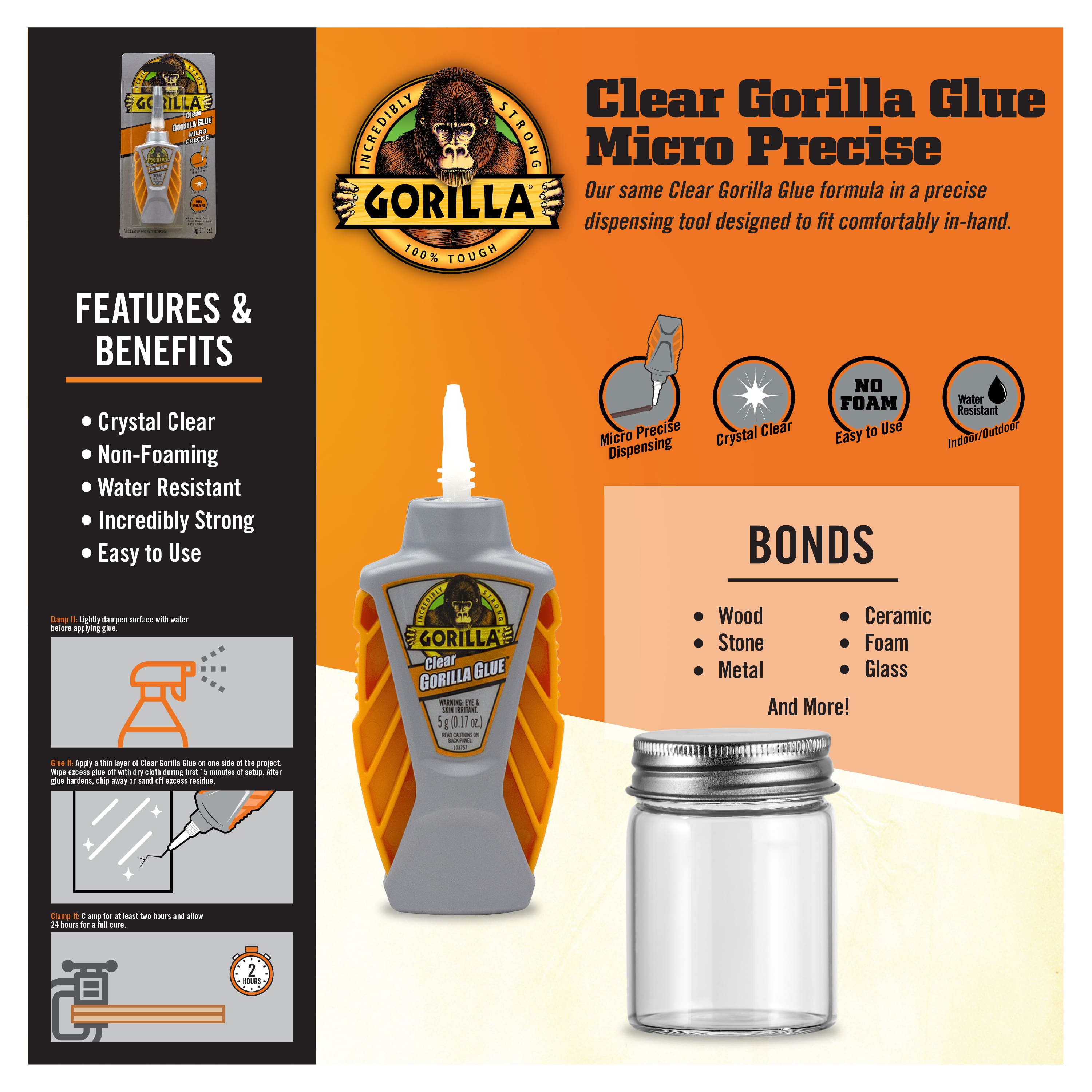 8 Pack: Gorilla® Micro Precise™ Clear Glue