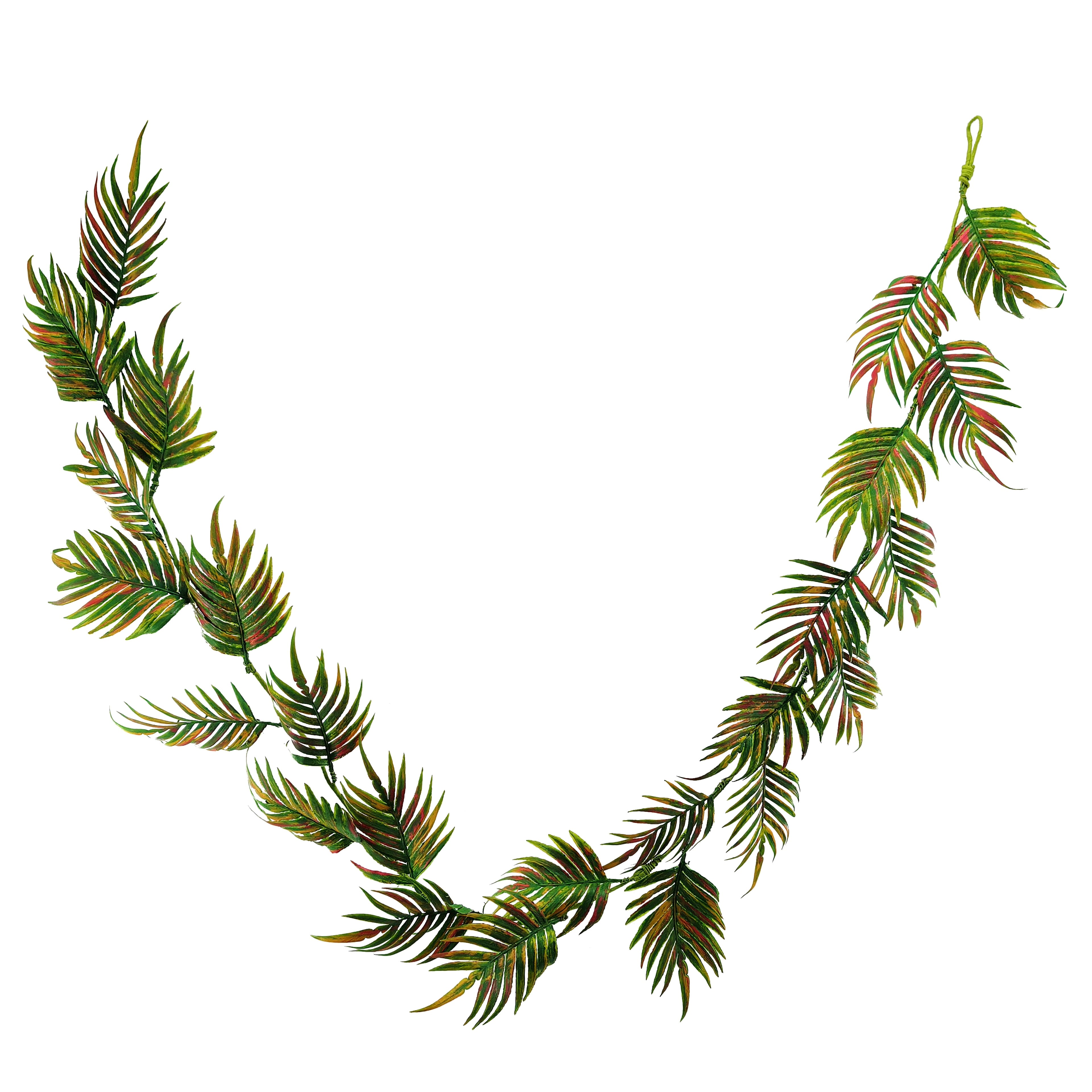 5ft. Green Tropical Palm Leaf Coiled Garland by Ashland®