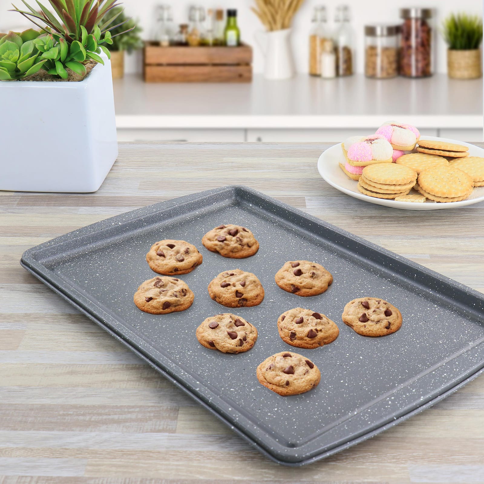 Oster Greystone 3 Piece Carbon Steel Cookie Sheet