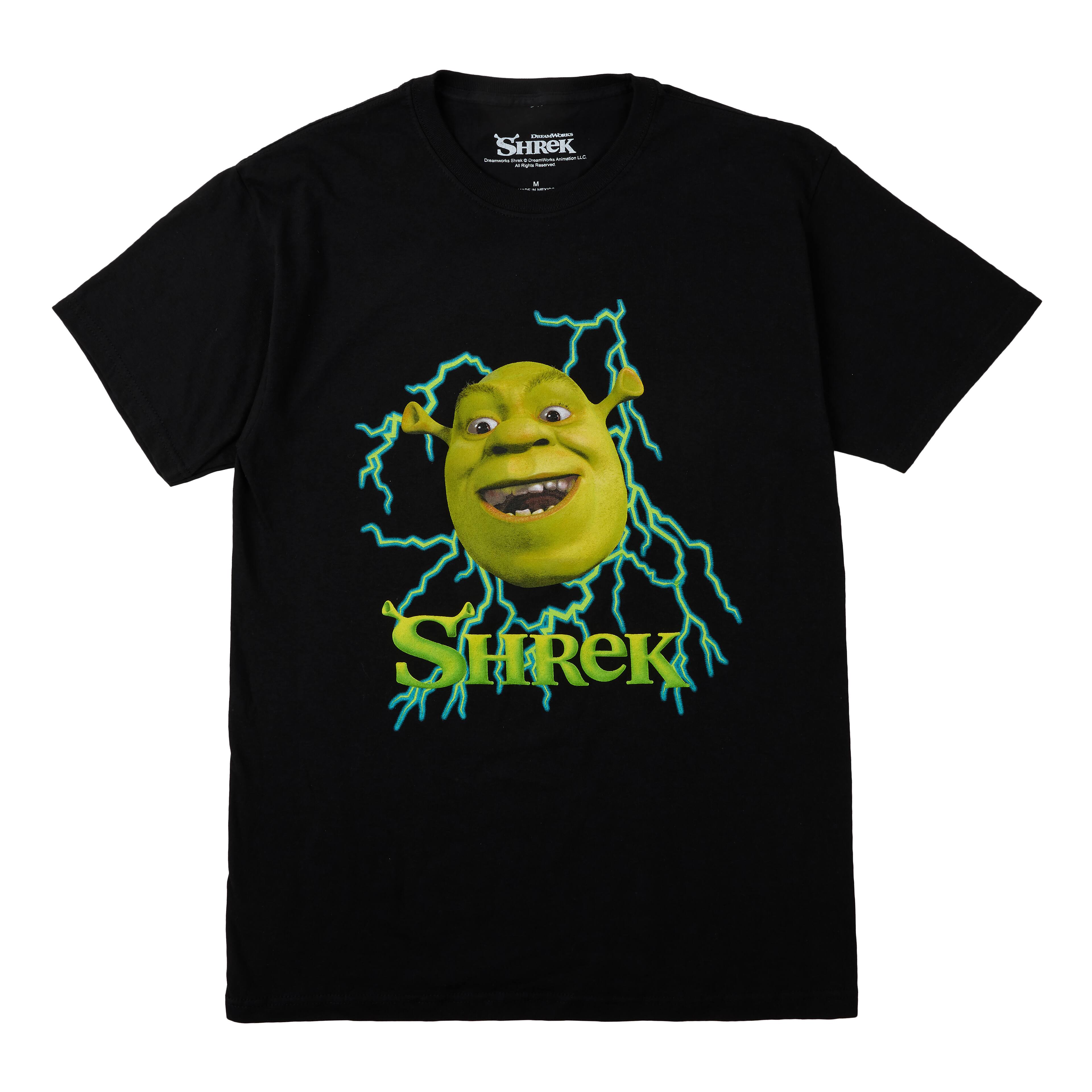 Black Shrek Lightning Graphic Unisex Adult T-Shirt