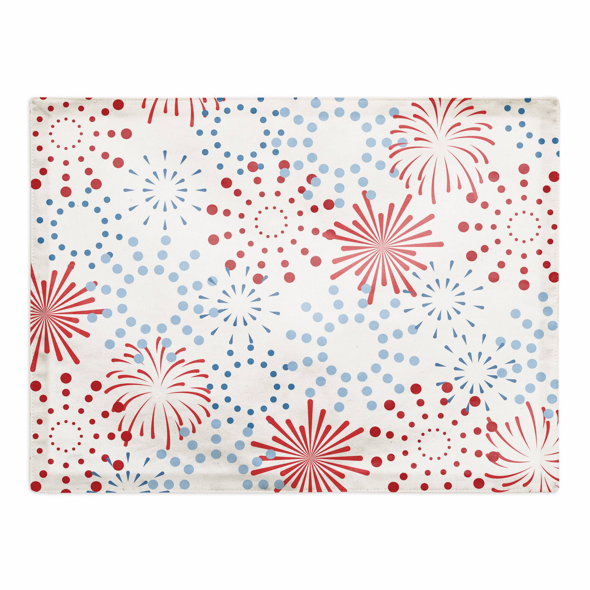 Designs Direct Red & Blue Fireworks Cotton Twill Placemat