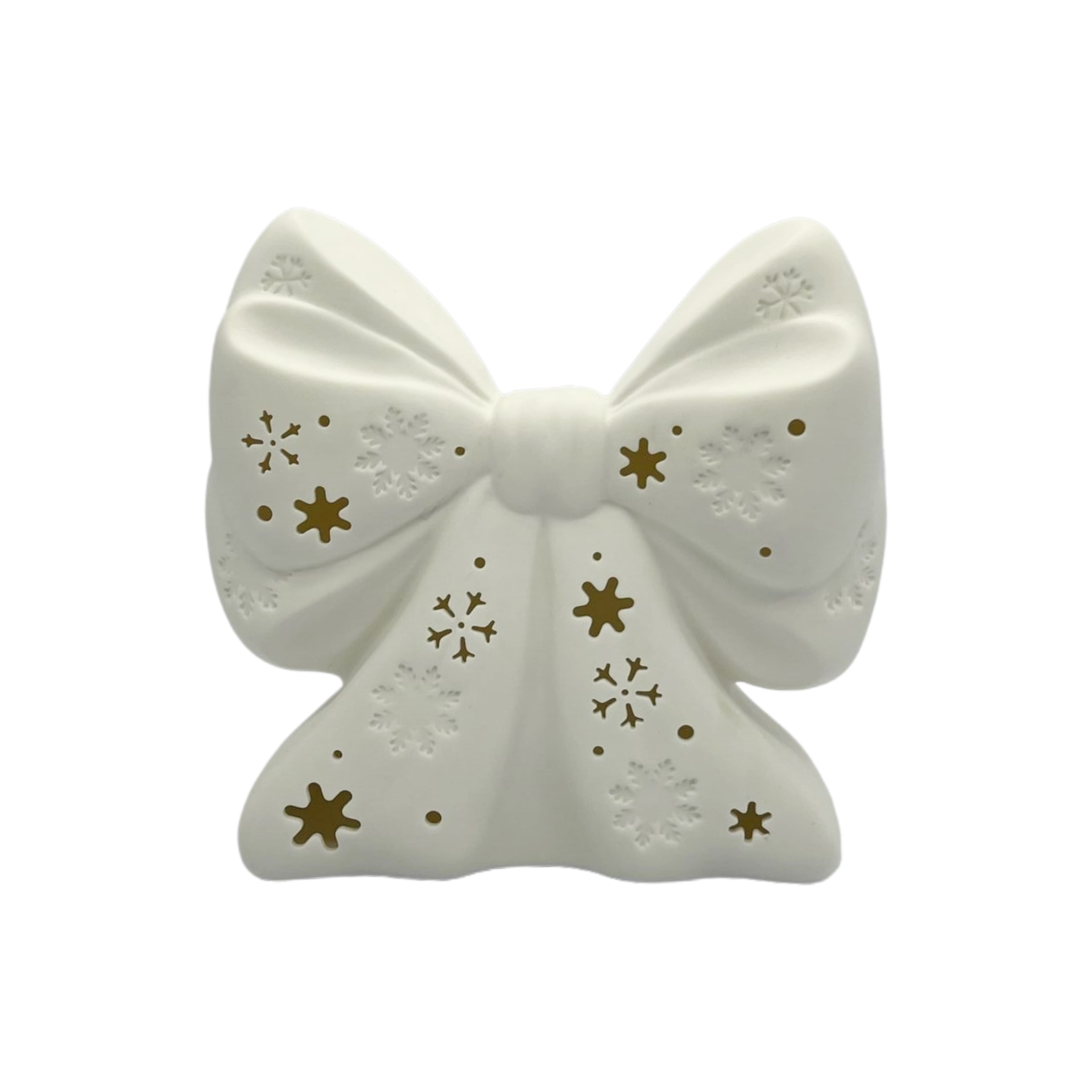 7.5&#x22; LED DIY Ceramic Snowflake Bow D&#xE9;cor by Make Market&#xAE;