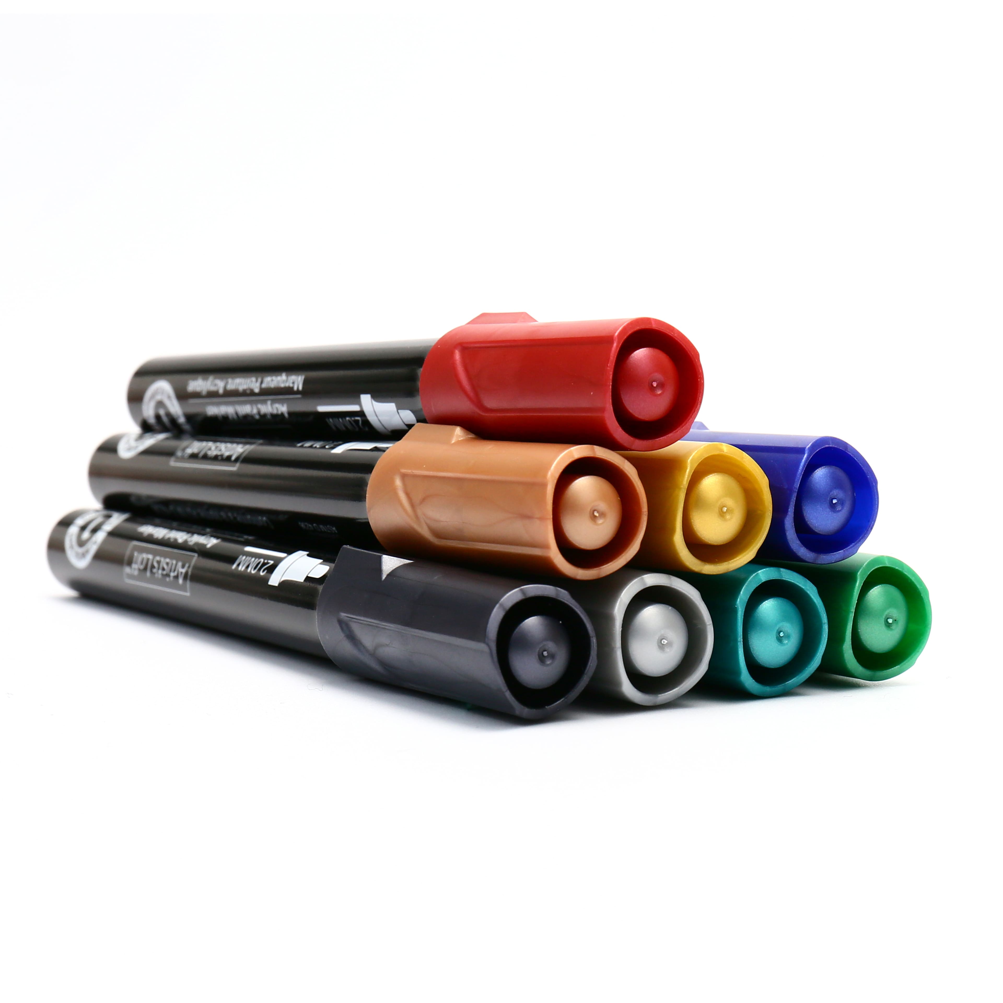 6 Packs: 8 ct. (48 total) Metallic Acrylic Paint Marker Set by Artist's Loft™