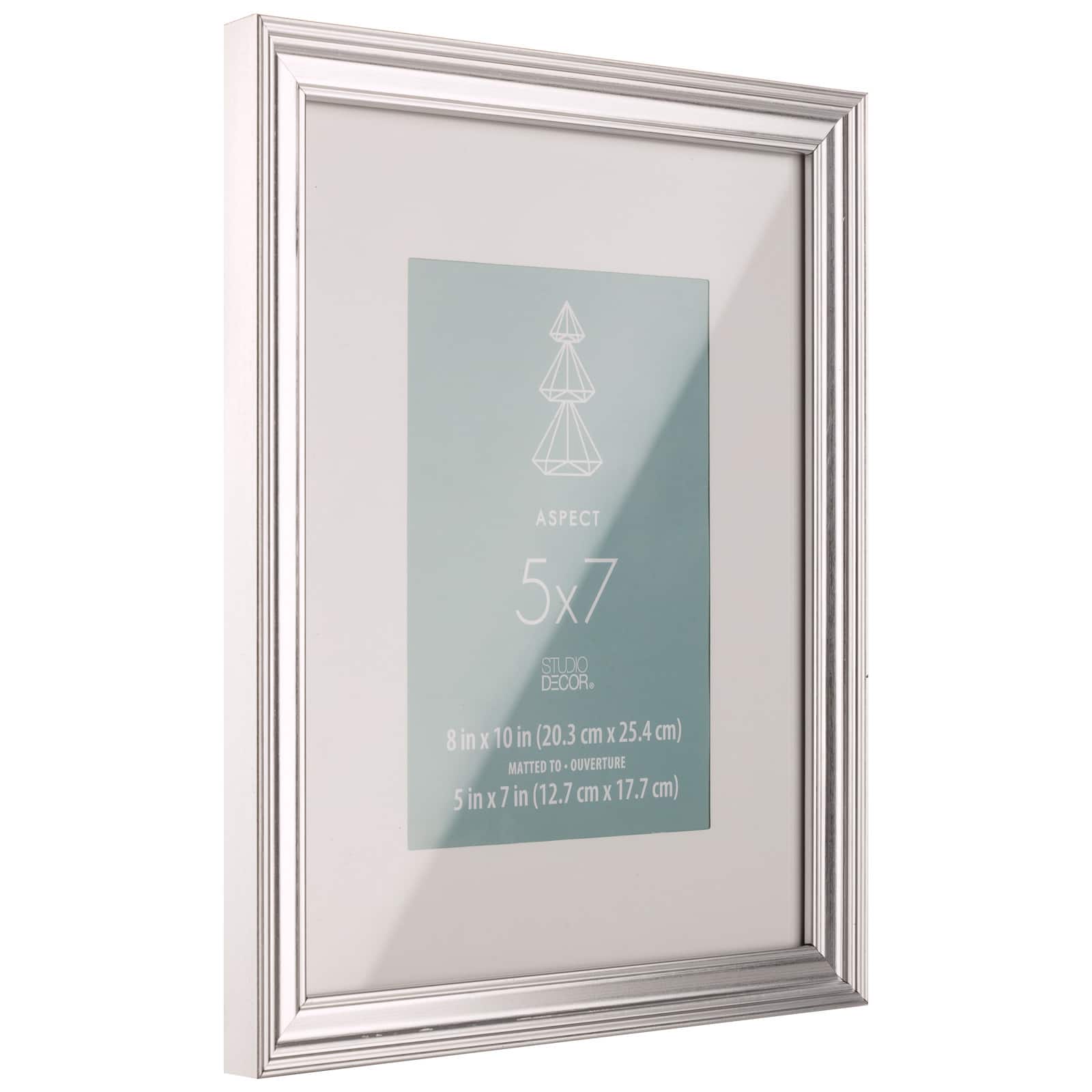 12 Pack: Silver Narrow 5&#x22; x 7&#x22; with Mat Frame, Aspect by Studio D&#xE9;cor&#xAE;