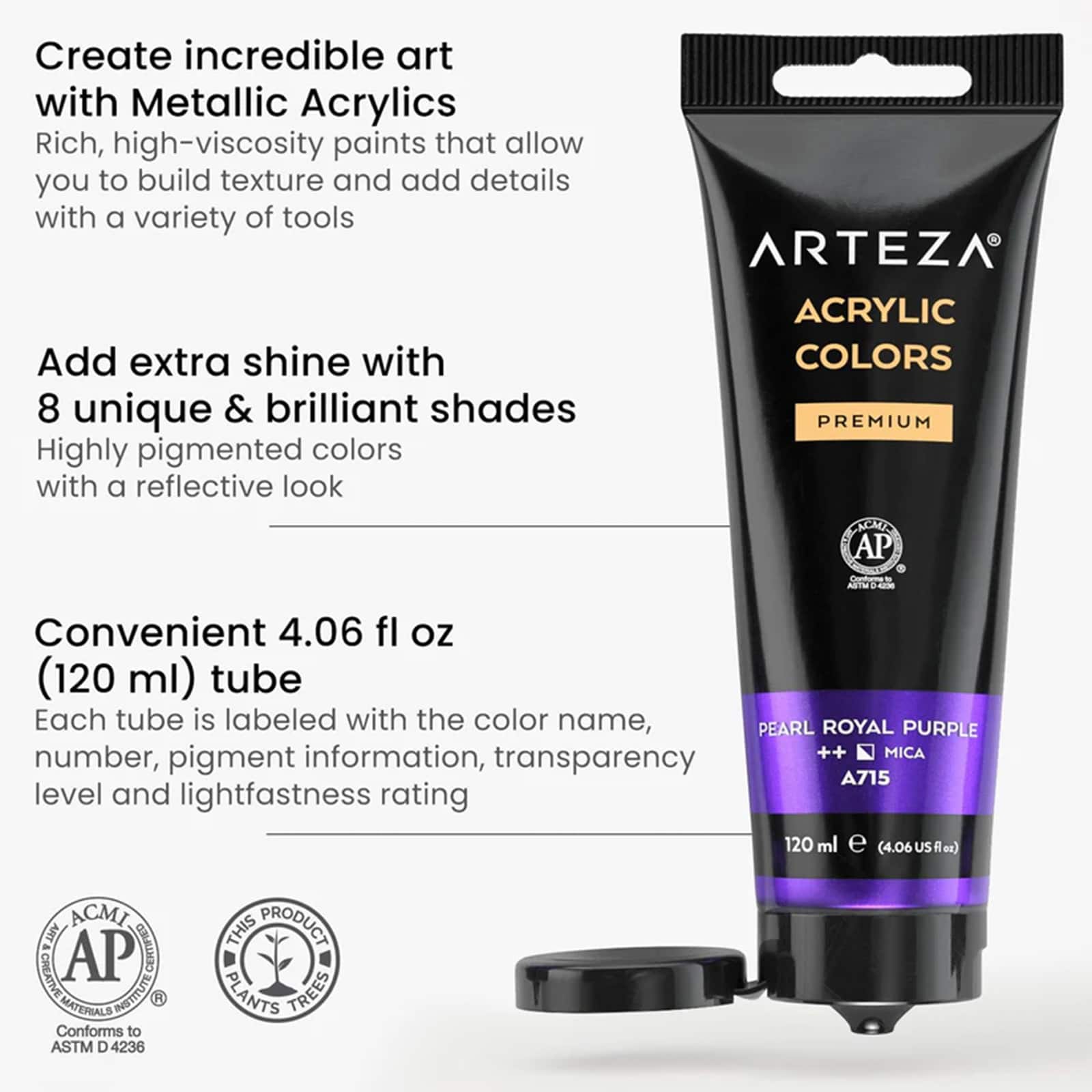 Arteza&#xAE; Vibrant Essentials Metallic Acrylic Paint Set