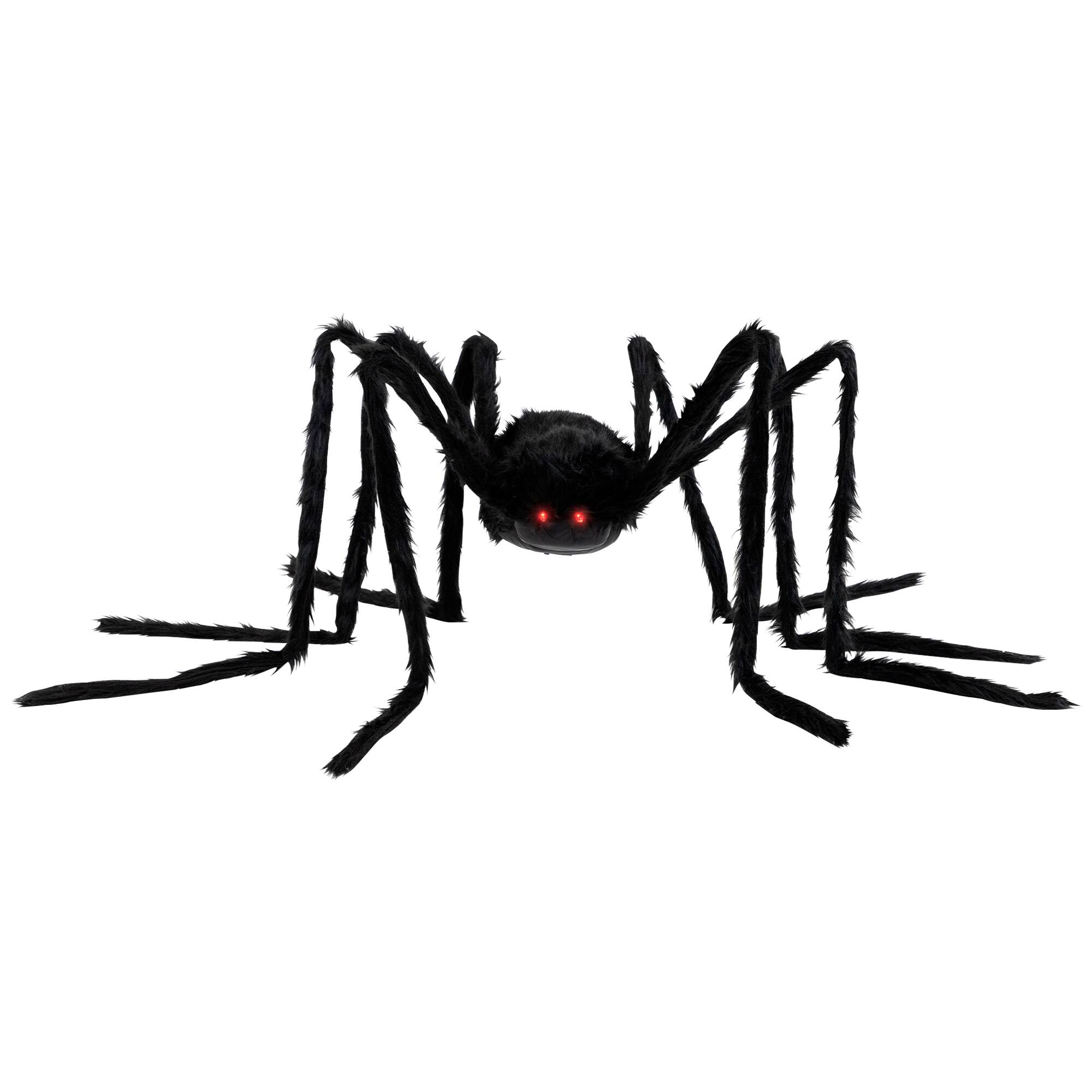 44" Lighted Black Spider with Red Eyes Halloween Decoration