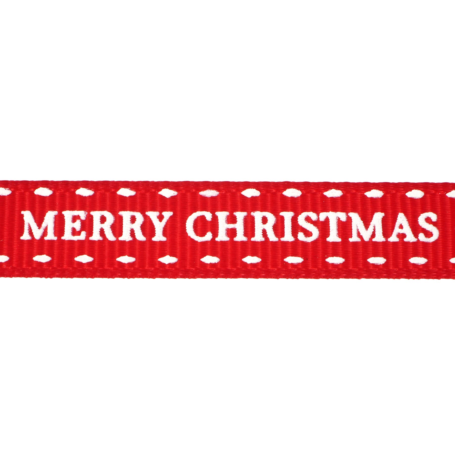 3/8&#x22; x 12ft. Red &#x26; White Merry Christmas Ribbon by Celebrate It&#xAE; Christmas
