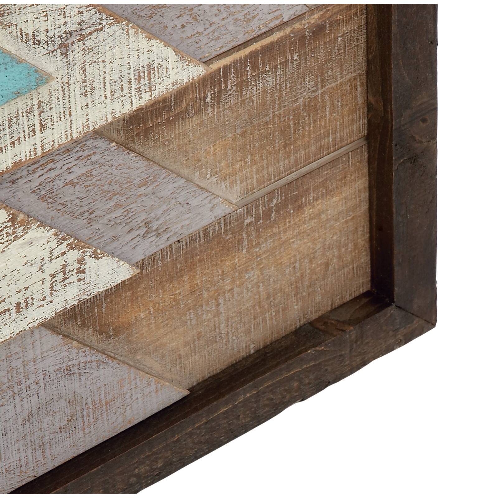 20" Multicolored Wood Farmhouse Abstract Wall Decor