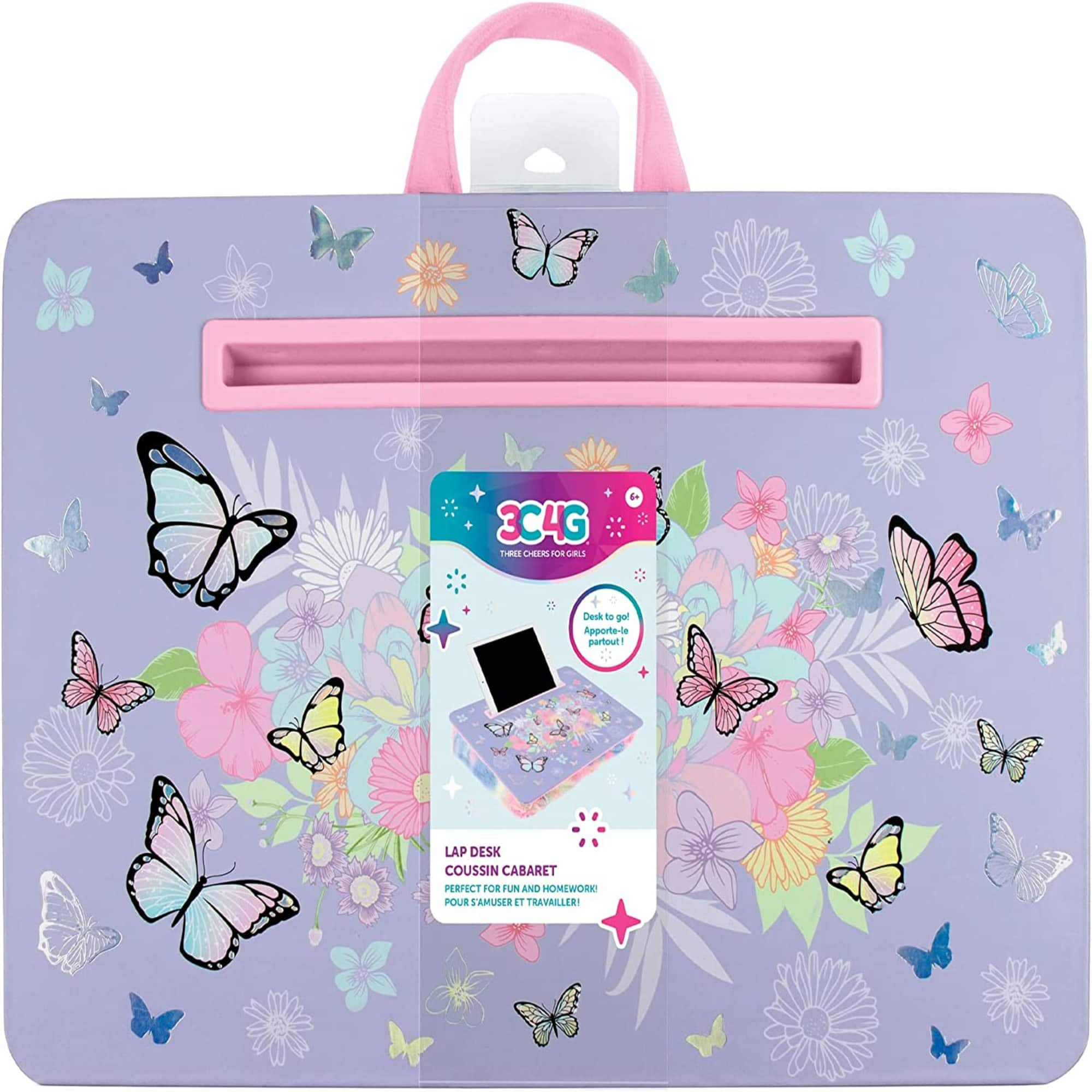 Make It Real&#x2122; 3C4G Purple Pastel Butterfly Lap Desk