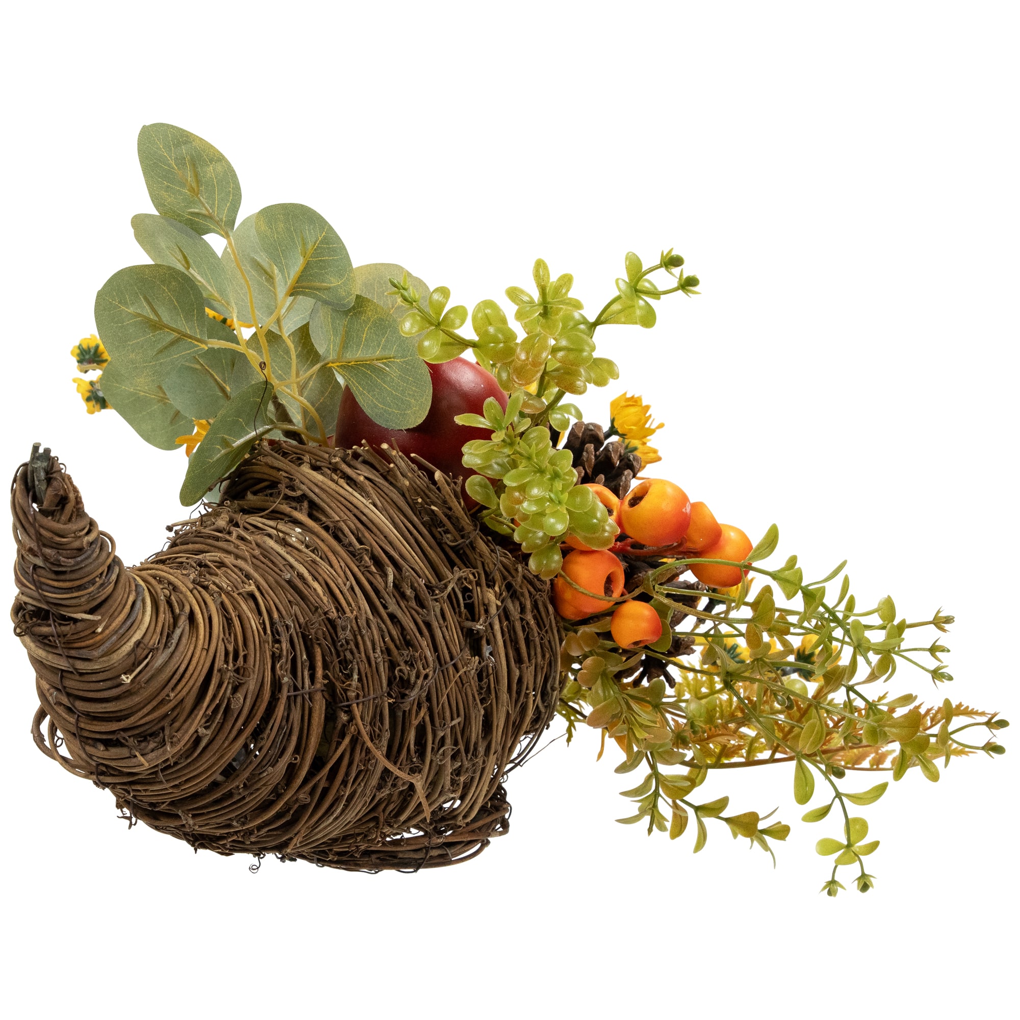 20&#x22; Apple &#x26; Pear Cornucopia Fall Harvest Decoration