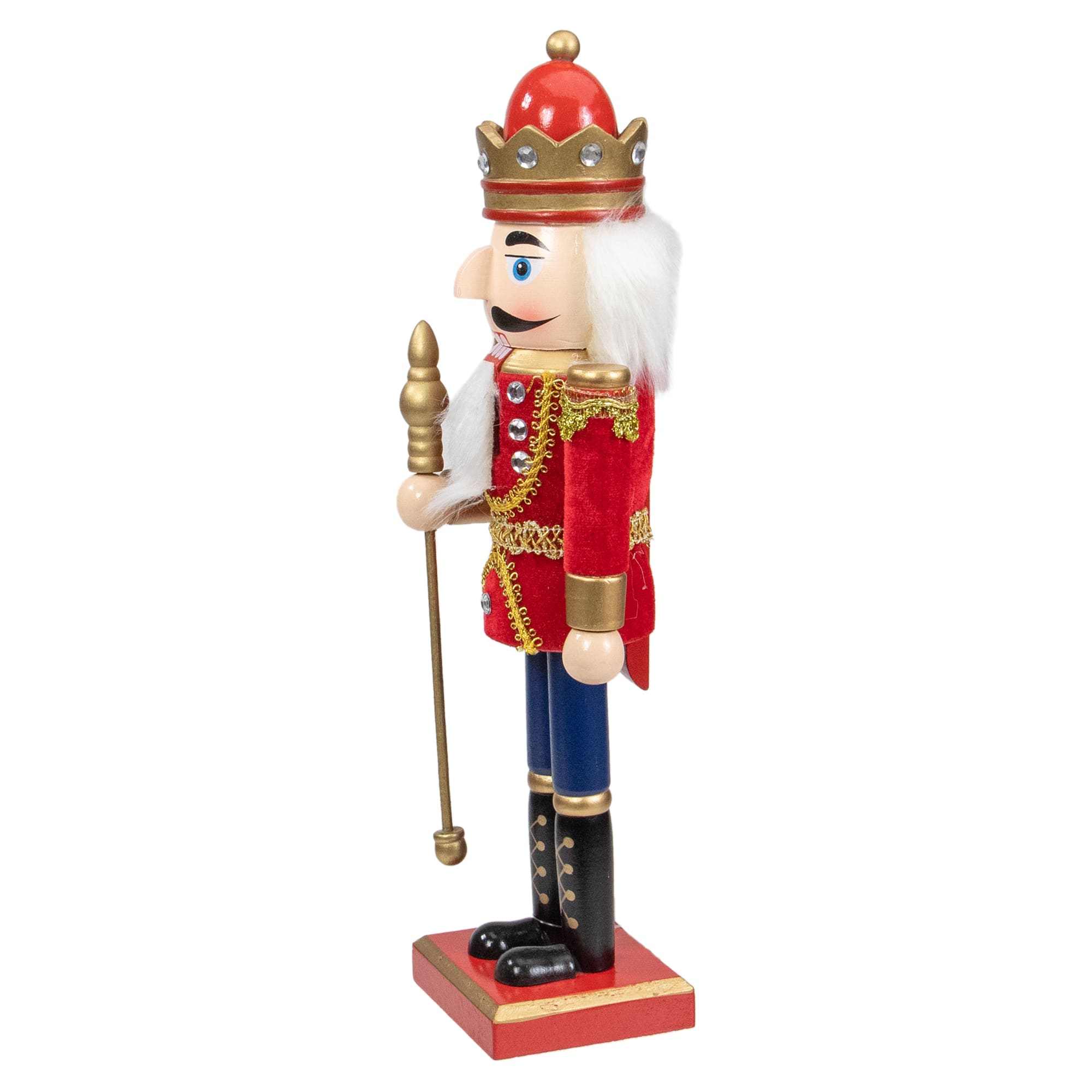 14&#x22; Wooden Nutcracker King with Scepter