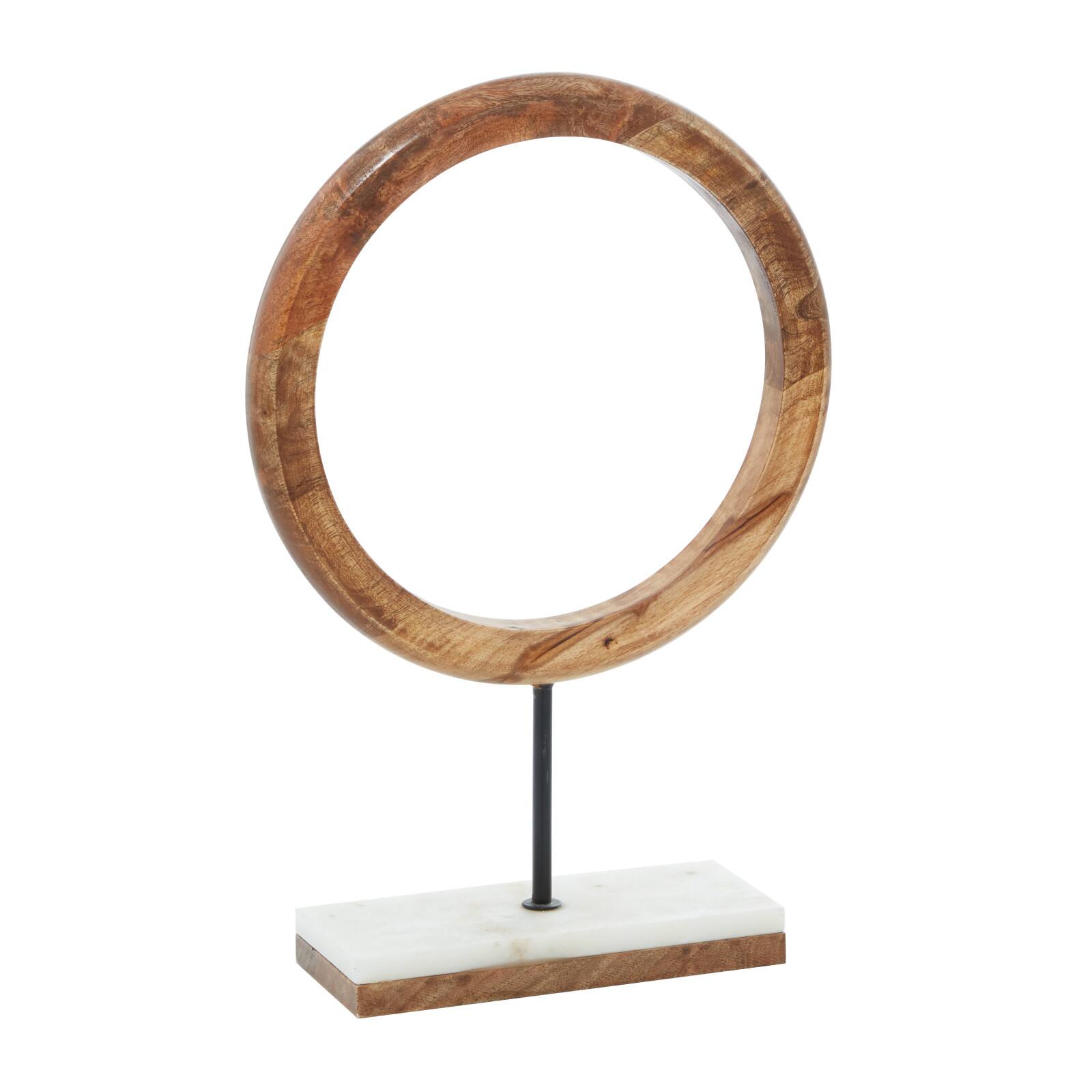 17" Brown Mango Wood Abstract Sculpture