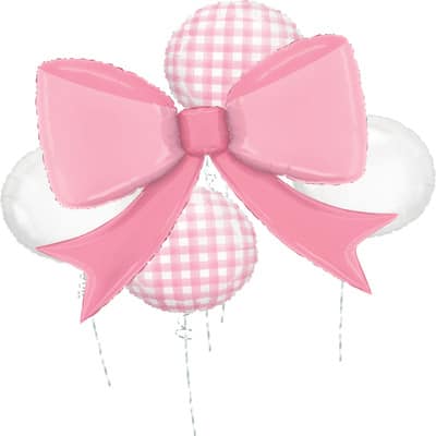 Pink Bow 5-PIece Foil Balloon Bouquet By Anagram | Michaels®