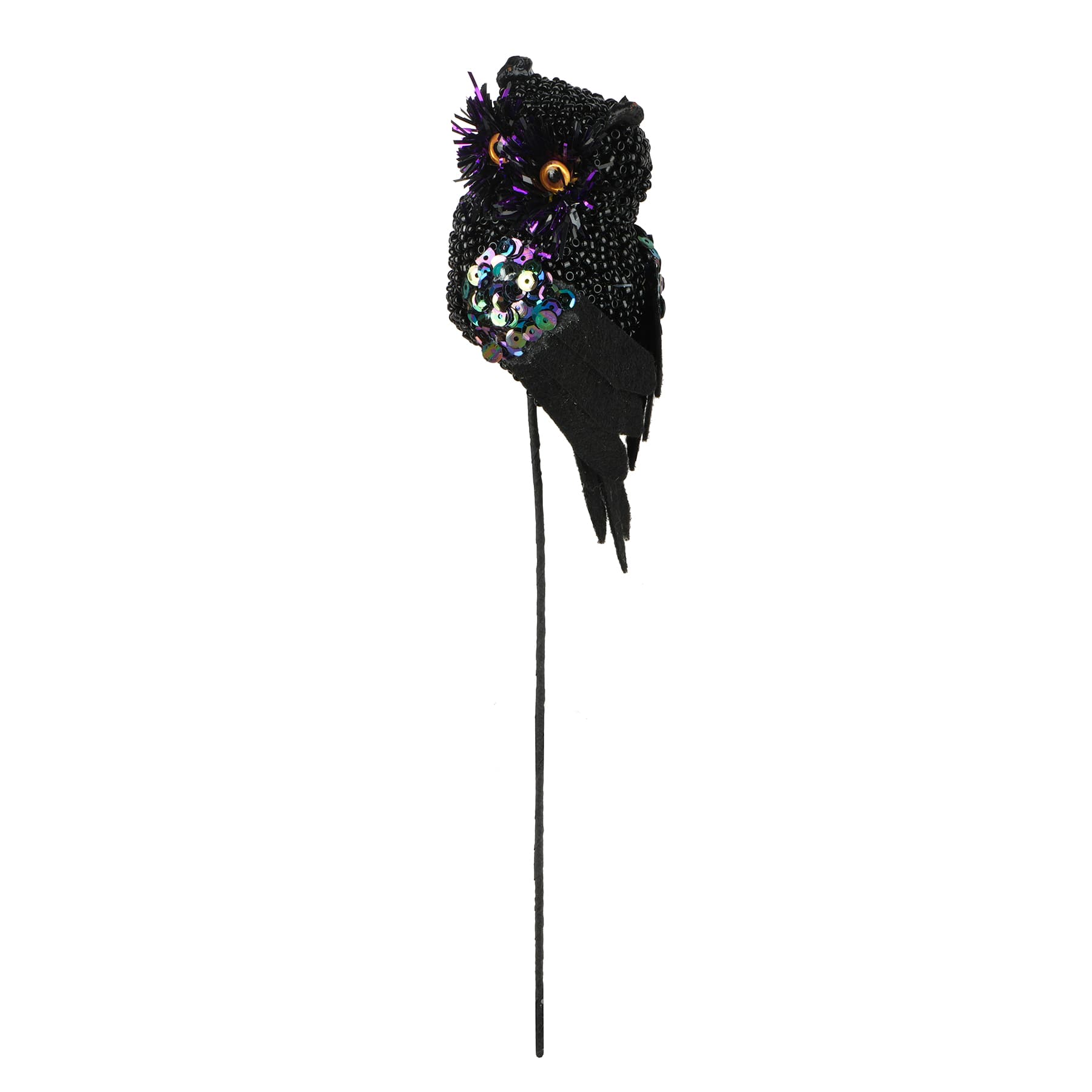11.75&#x22; Black Iridescent Owl Pick by Ashland&#xAE;