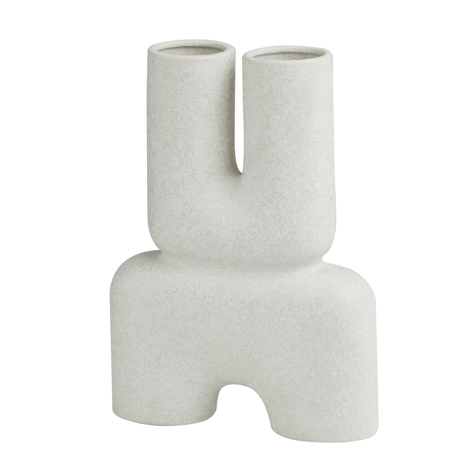 The Novogratz 15&#x22; White Ceramic U-Shaped Abstract Vase