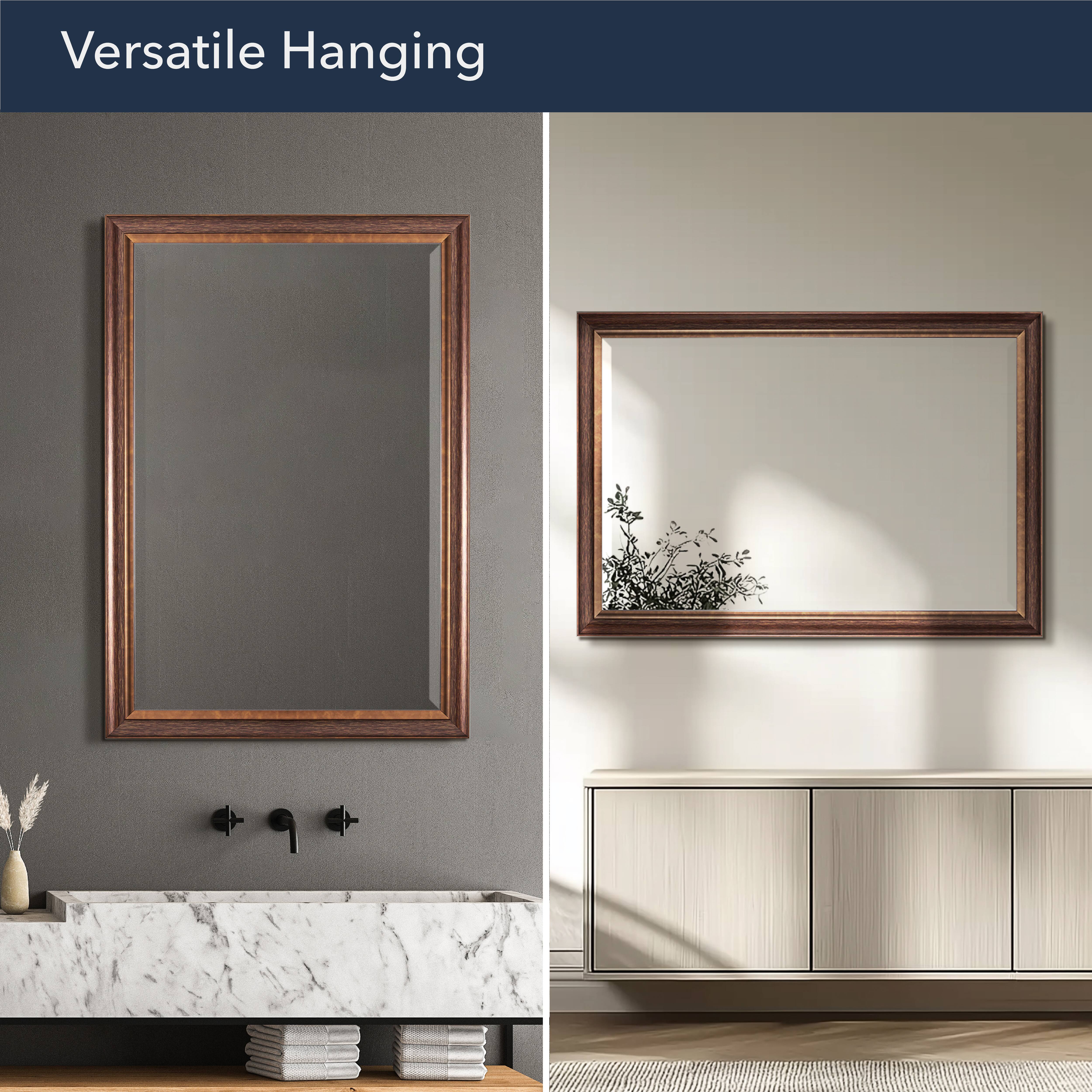 Head West&#xAE; Oil Rubbed Bronze Rectangular Framed Vanity Wall Mirror